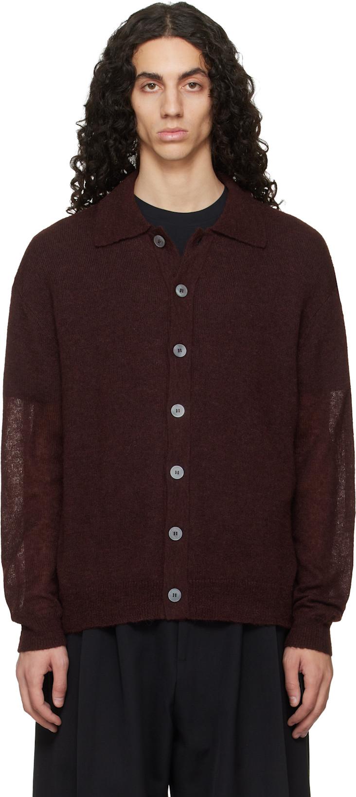 Burgundy Hamto Kint Cardigan by STUDIO NICHOLSON
