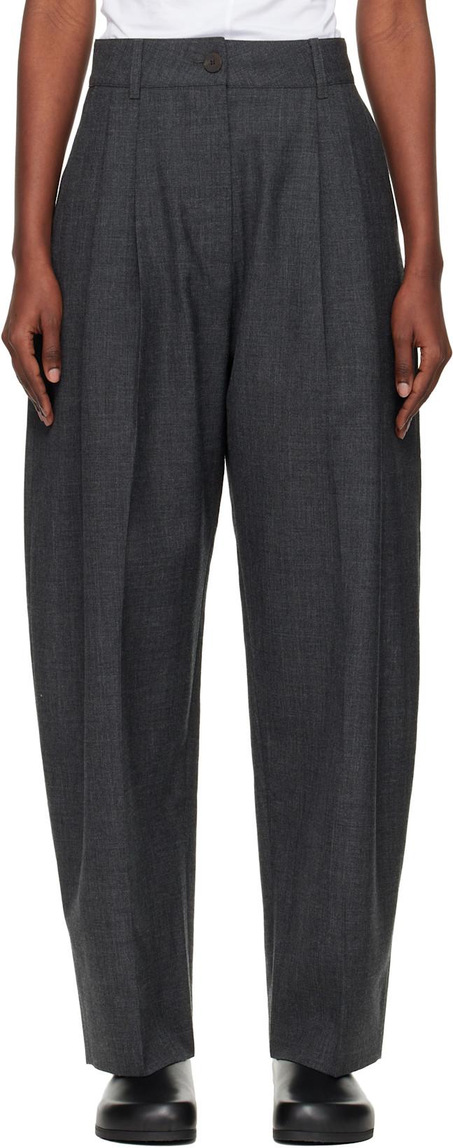 Gray Acuna Heritage Wool Trousers by STUDIO NICHOLSON