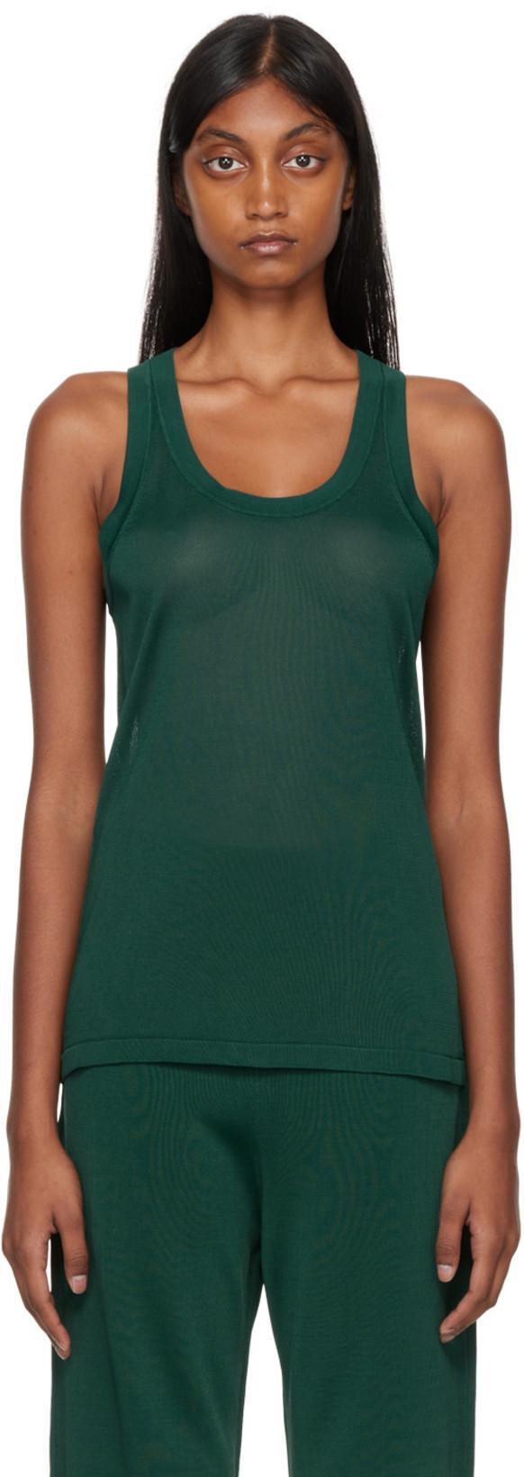 Green Flor Tank Top by STUDIO NICHOLSON