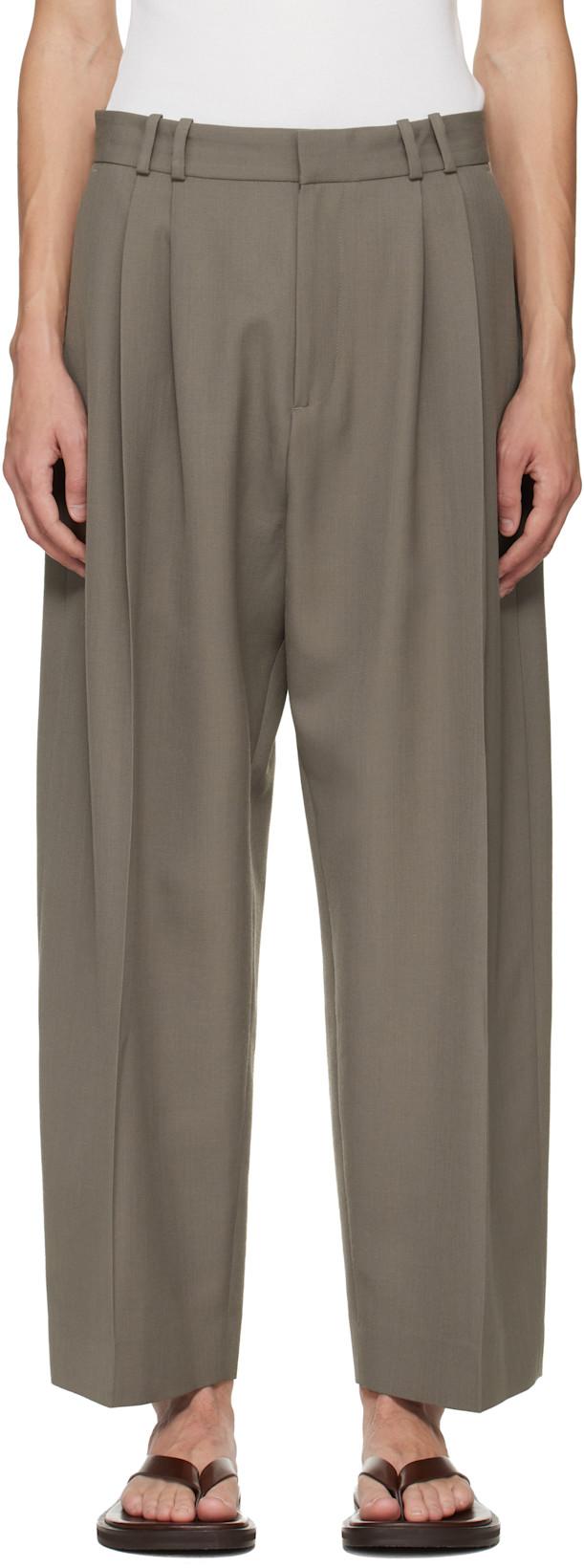 Khaki Line Trousers by STUDIO NICHOLSON