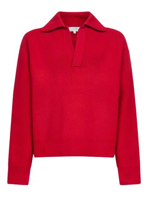 Nash ribbed open polo collar sweater by STUDIO NICHOLSON