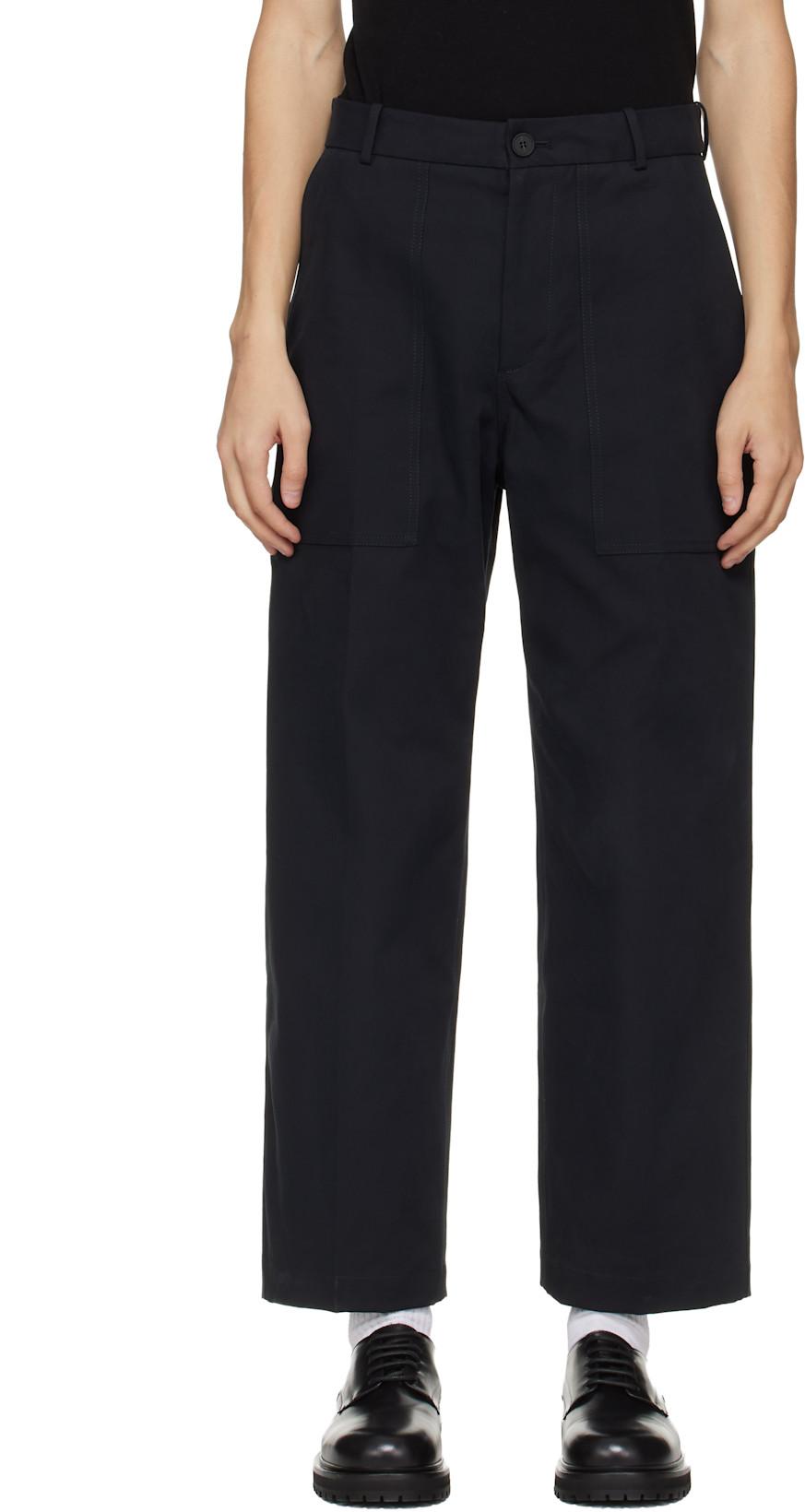 Navy Balos Trousers by STUDIO NICHOLSON