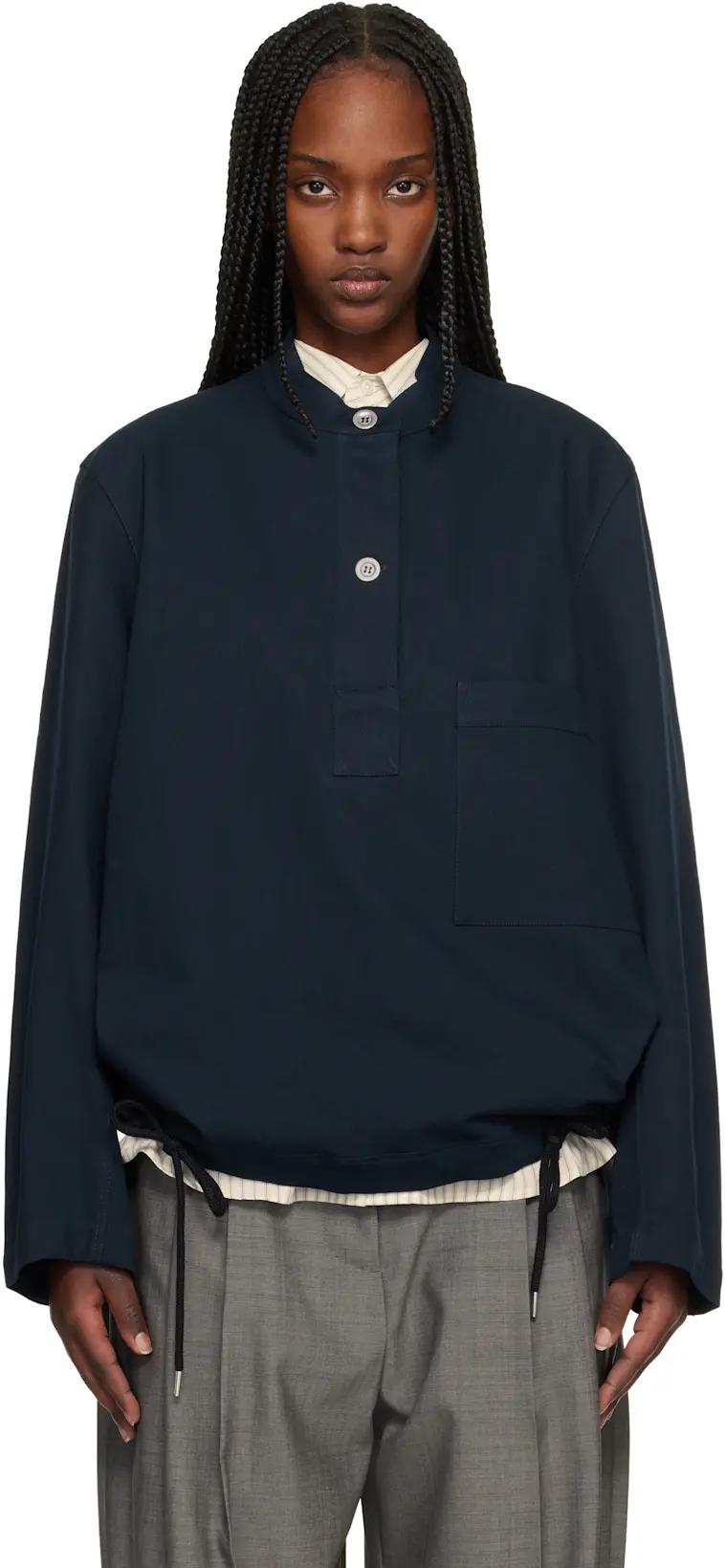 Navy Baye Shirt by STUDIO NICHOLSON