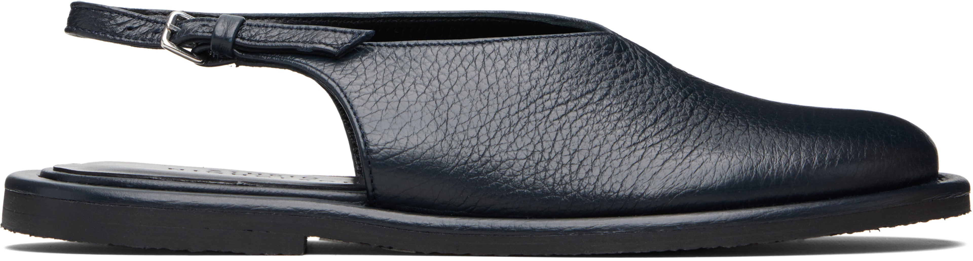 Navy Paley Leather Loafers by STUDIO NICHOLSON