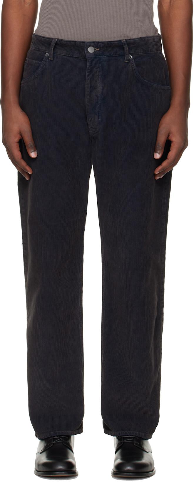 Navy Woodstock Corduroy Trousers by STUDIO NICHOLSON