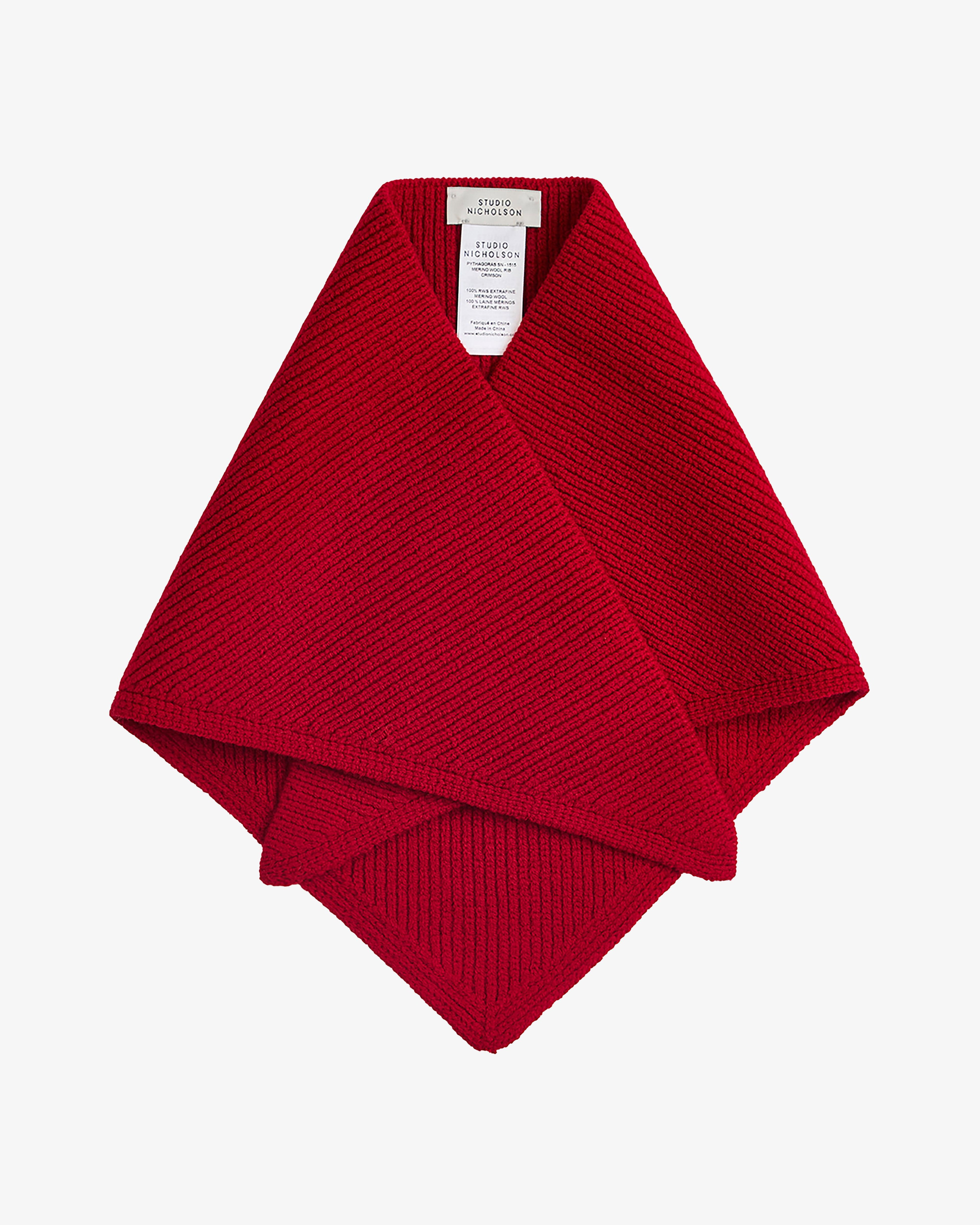 STUDIO NICHOLSON - Men's 12Gg Triangle Scarf - (Red) by STUDIO NICHOLSON