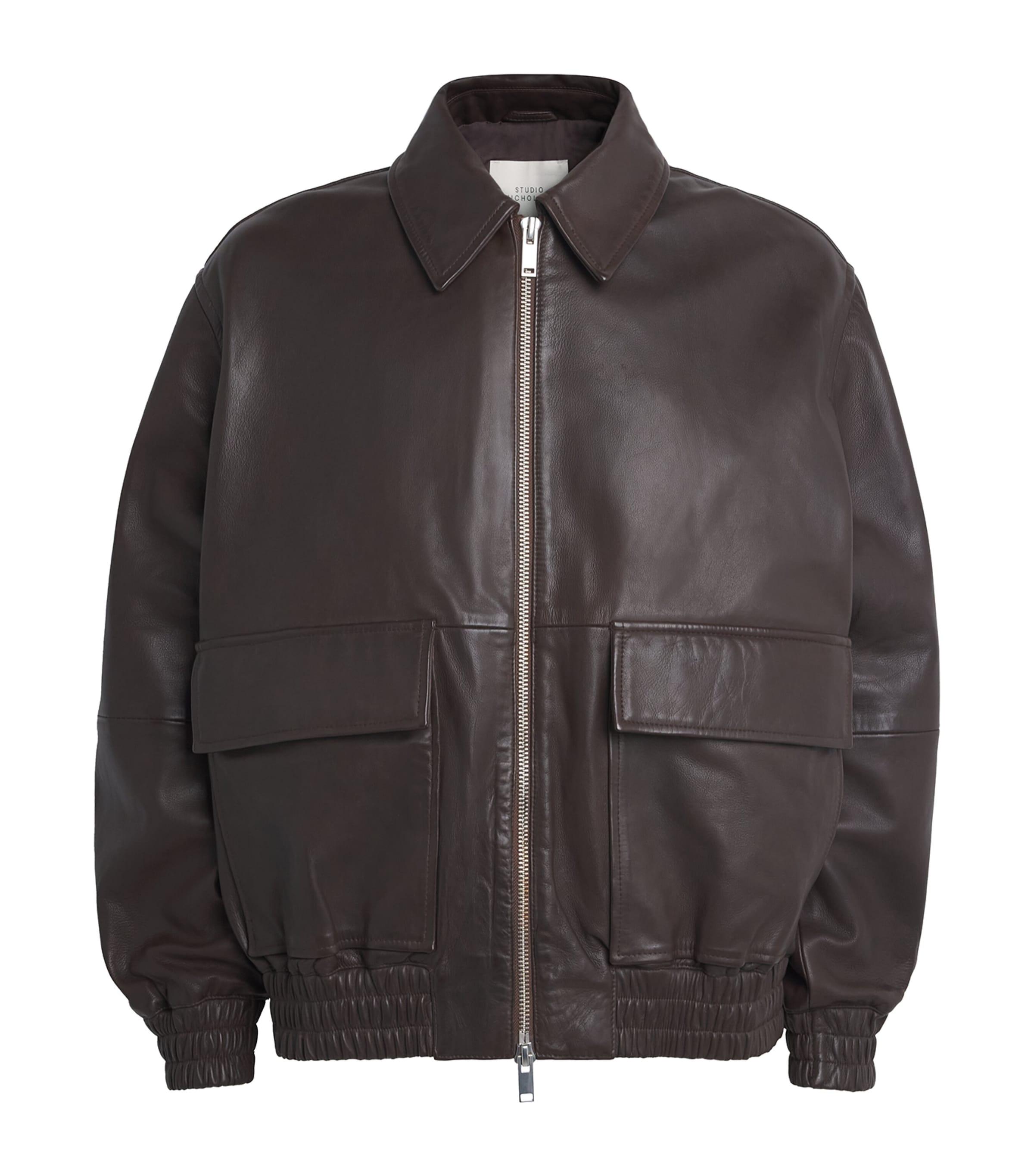 Studio Nicholson Piston Leather Bomber Jacket by STUDIO NICHOLSON