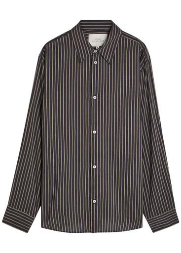 View striped lyocell and silk-blend shirt by STUDIO NICHOLSON
