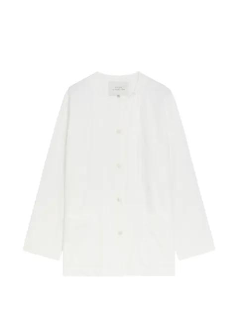 collarless patch-pocket shirt by STUDIO NICHOLSON