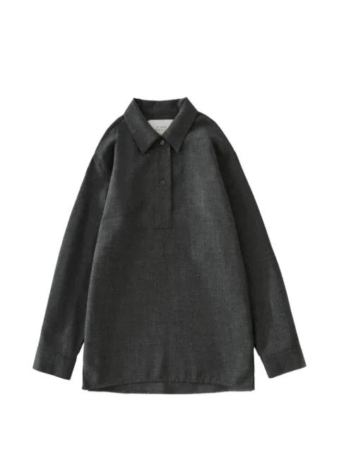 half-placket drop-shoulder pinole shirt by STUDIO NICHOLSON