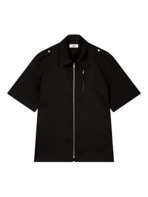 zip-fastening short-sleeve shirt by STUDIO TOMBOY