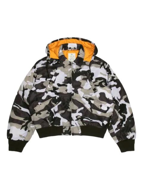 Flight camouflage-print hoodied jacket by STUSSY