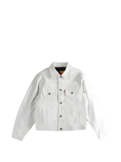 Levi´s buttoned flap-pocket leather jacket by STUSSY