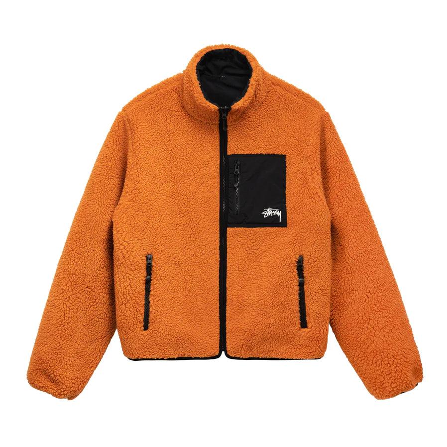 STÜSSY - 8 Ball Sherpa Jacket - (Orange) by STUSSY