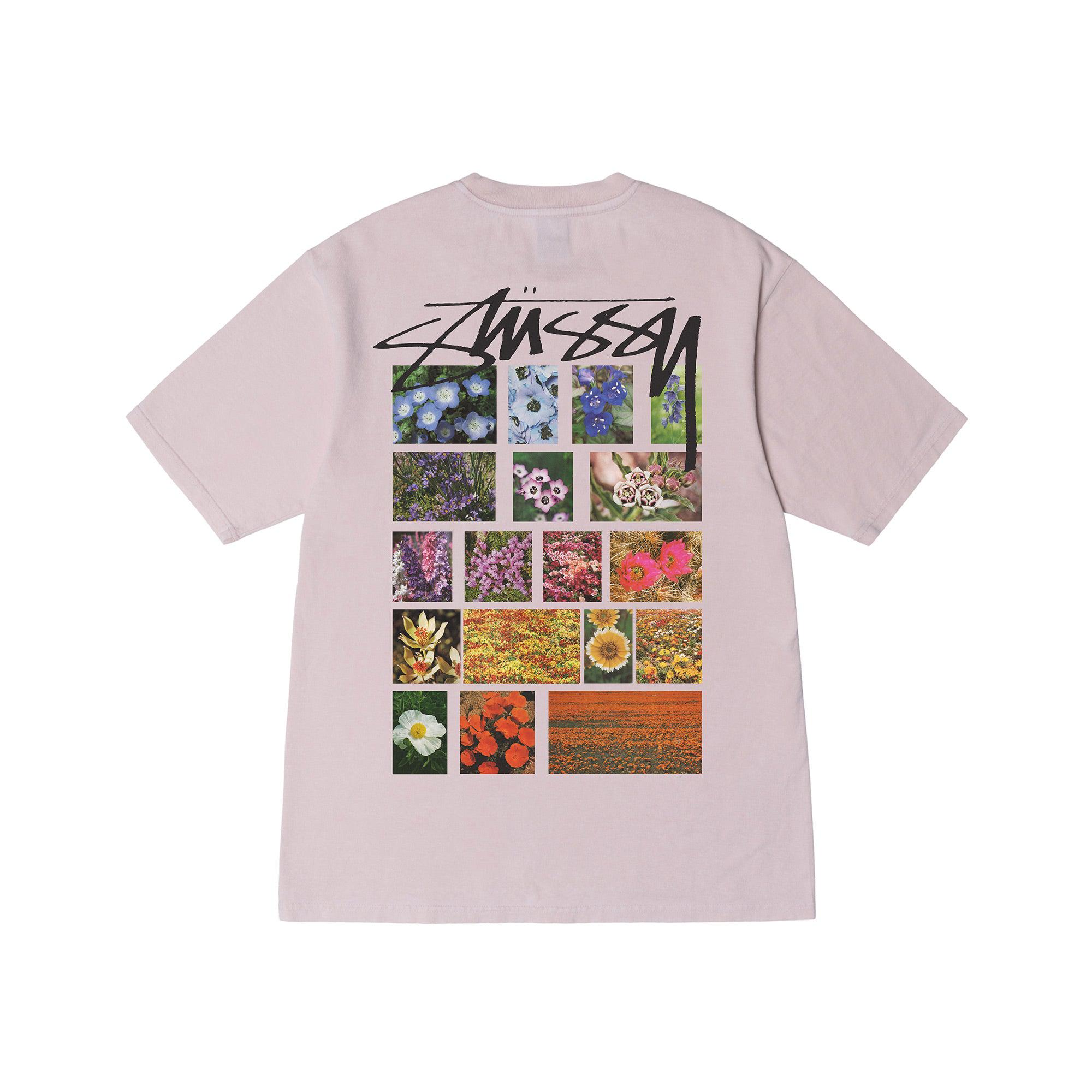 STÜSSY - Flower Grid Pigment Dyed Tee - (Blush) by STUSSY