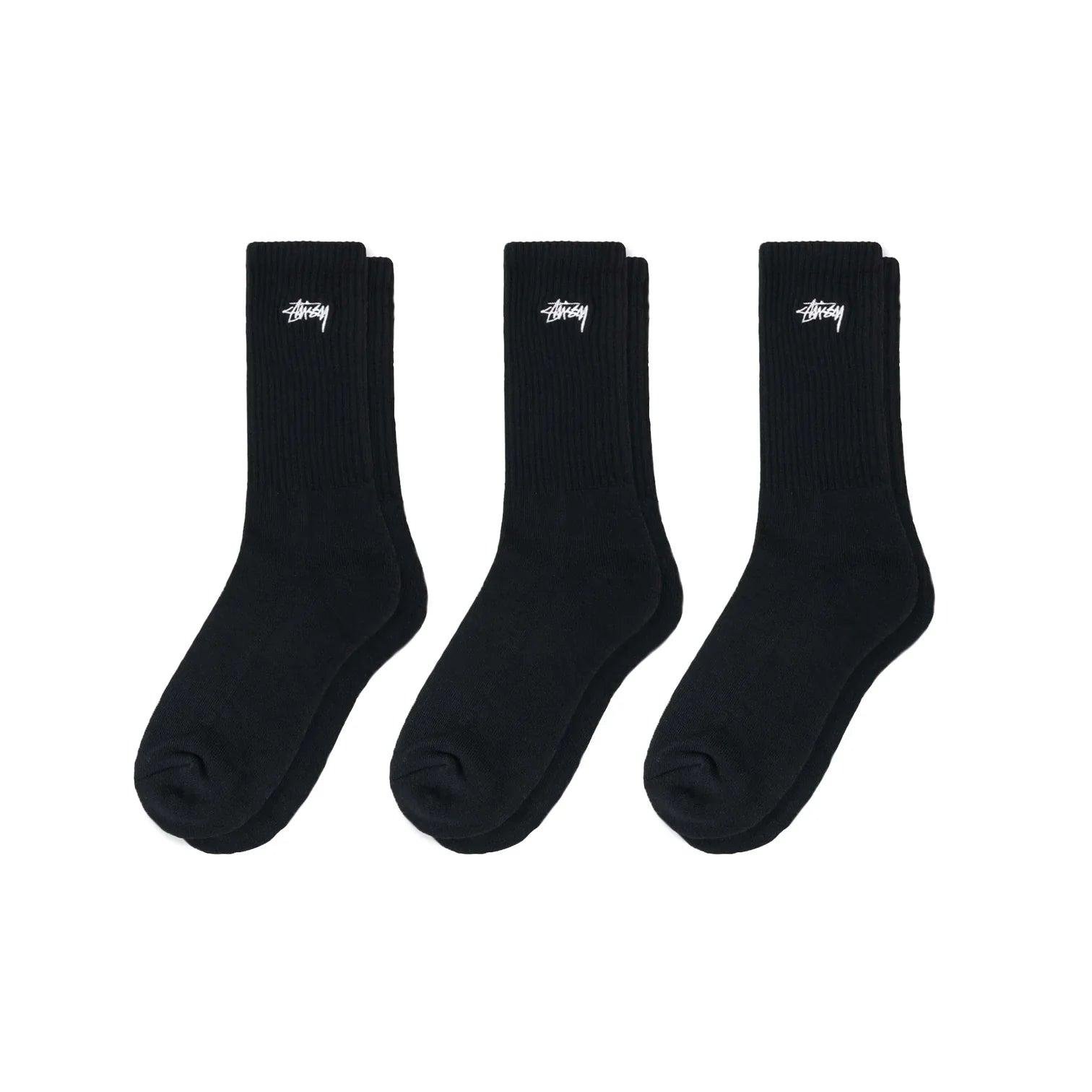 STÜSSY - Stock Crew Sock Pack - (Black) by STUSSY