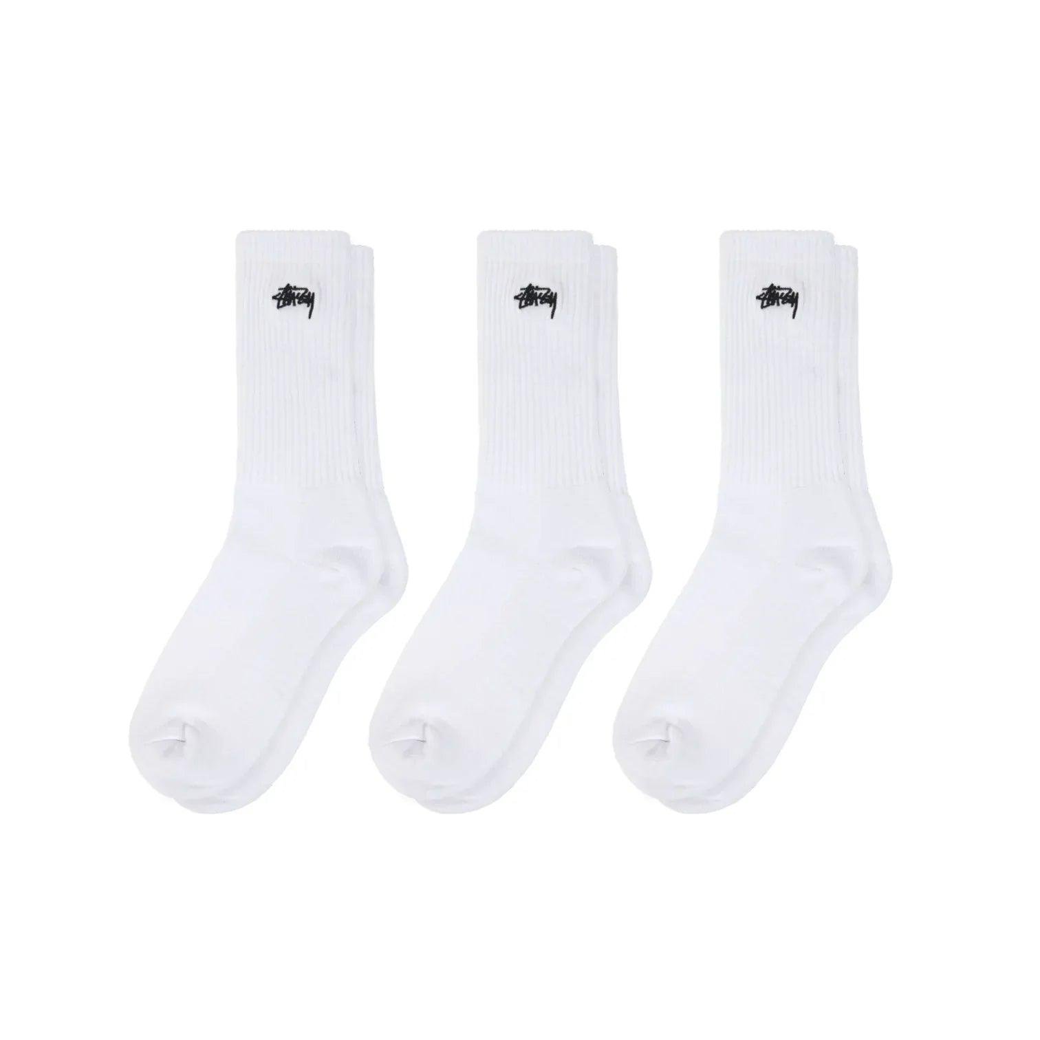 STÜSSY - Stock Crew Sock Pack - (White) by STUSSY