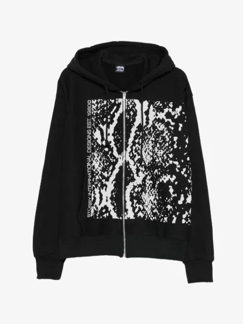 Snakeskin zip-up hoodie by STUSSY