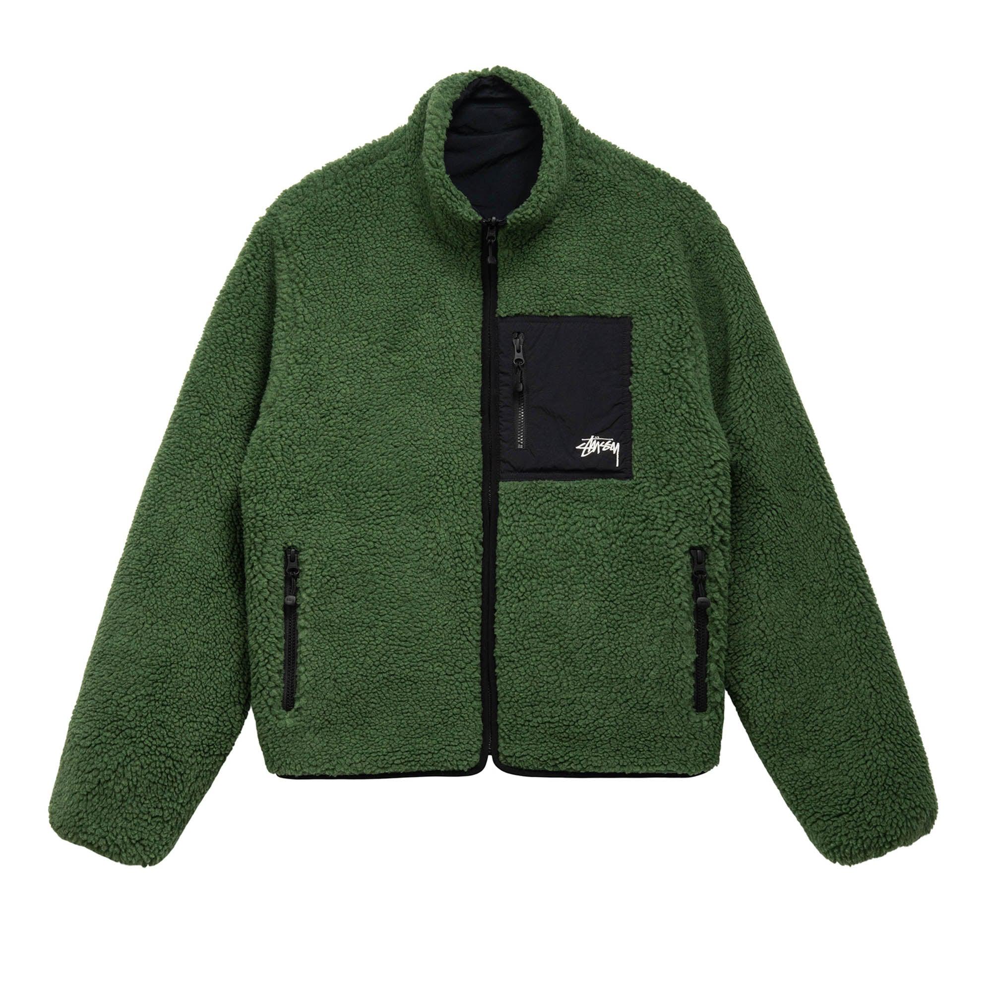 Stüssy 8 Ball Sherpa Jacket (Green) by STUSSY