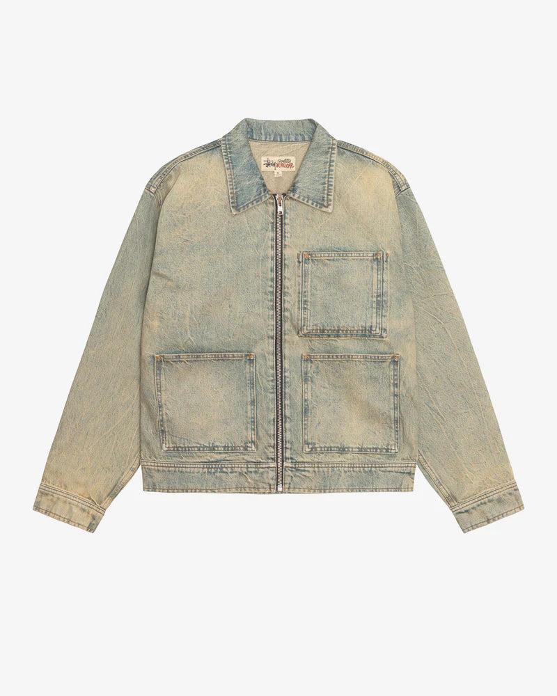 Stüssy - Men'S Zip Work Jacket Denim - (Beach Wash) by STUSSY