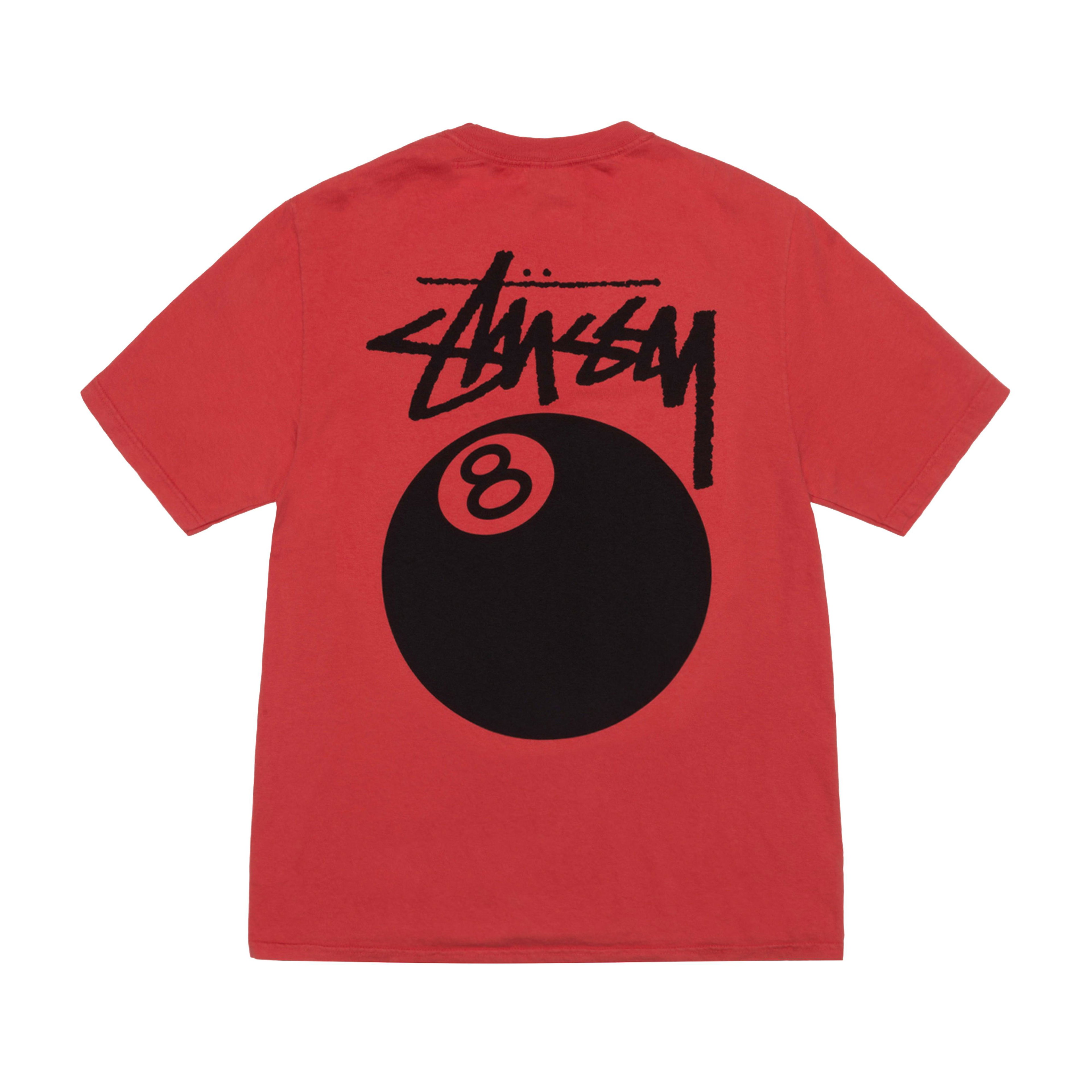 Stüssy - Men's 8 Ball Pig. Dyed T-Shirt - (Guava) by STUSSY