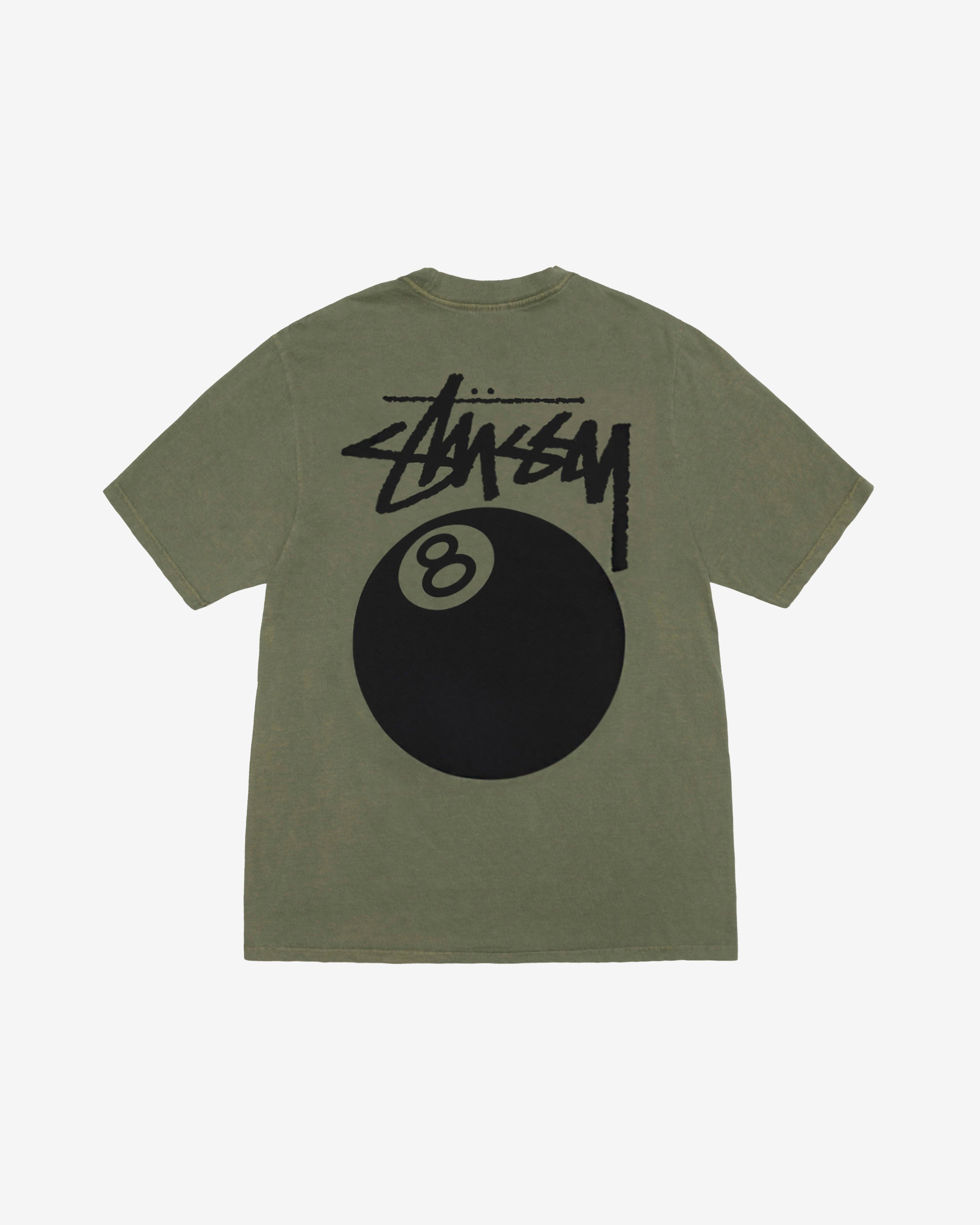 Stüssy - Men's 8 Ball Pigment Dyed T-Shirt - (Olive) by STUSSY