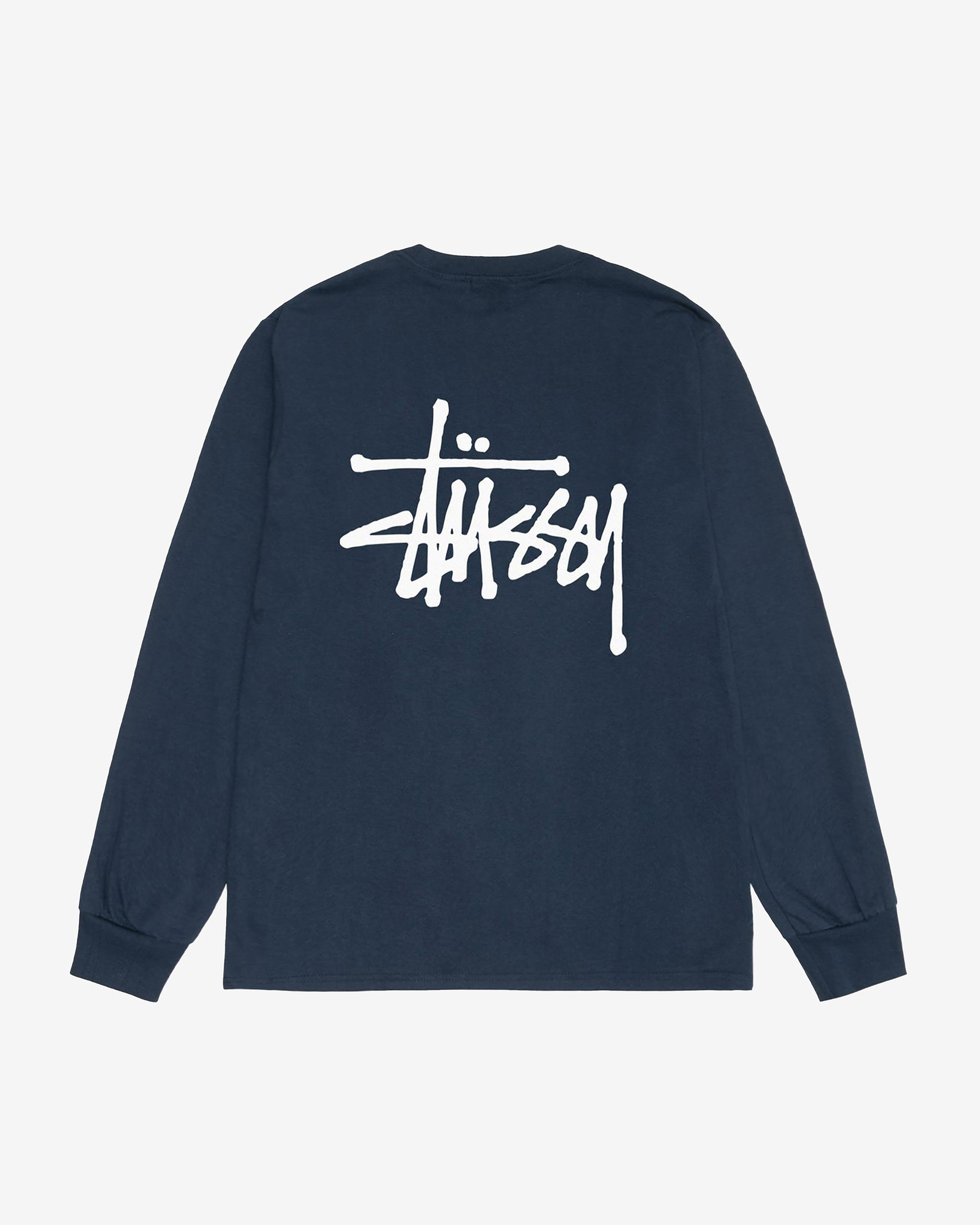 Stüssy - Men's Basic Stüssy Long Sleeve T-Shirt - (Navy) by STUSSY
