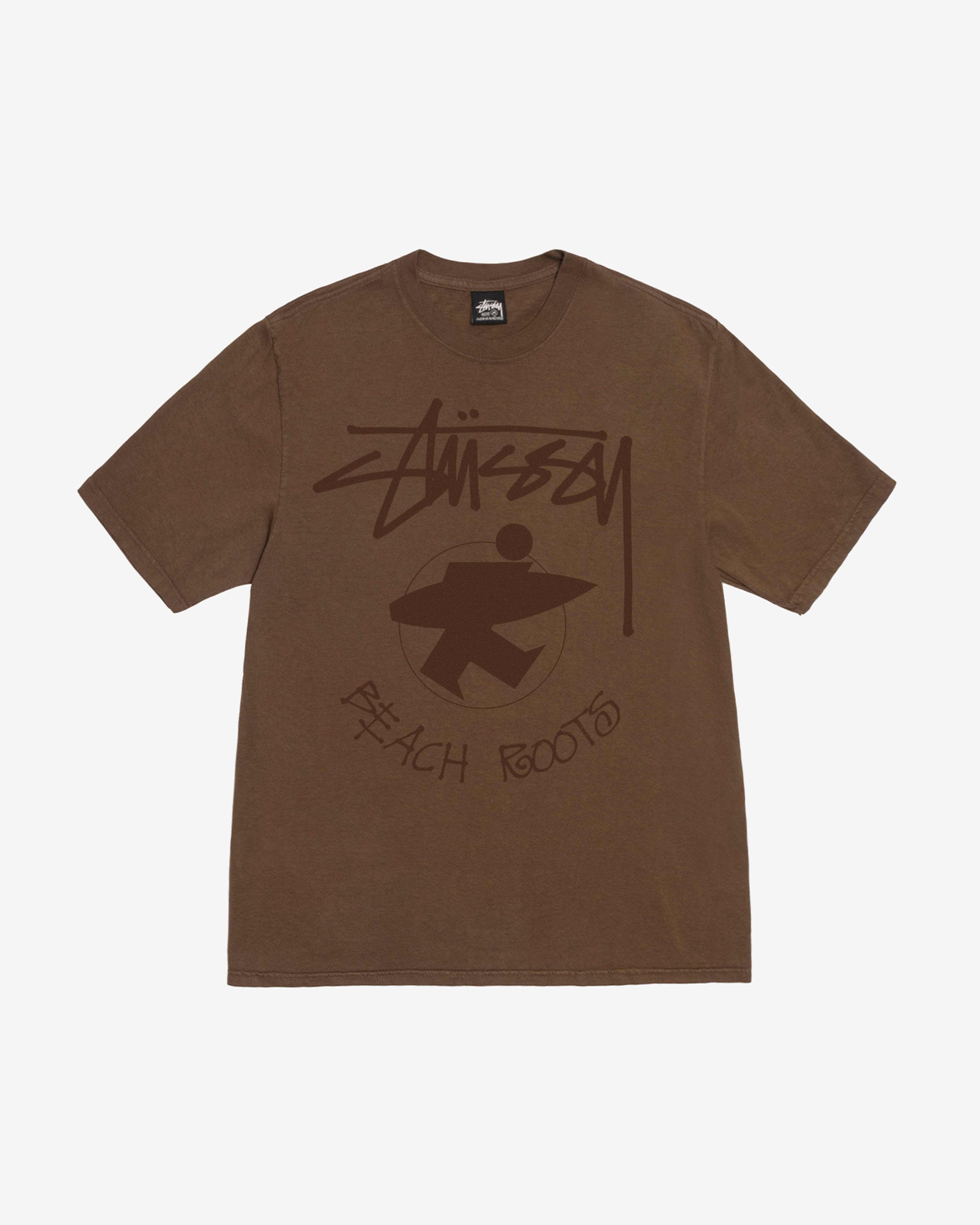 Stüssy - Men's Beach Roots Pig. Dyed Tee - (Brown) by STUSSY