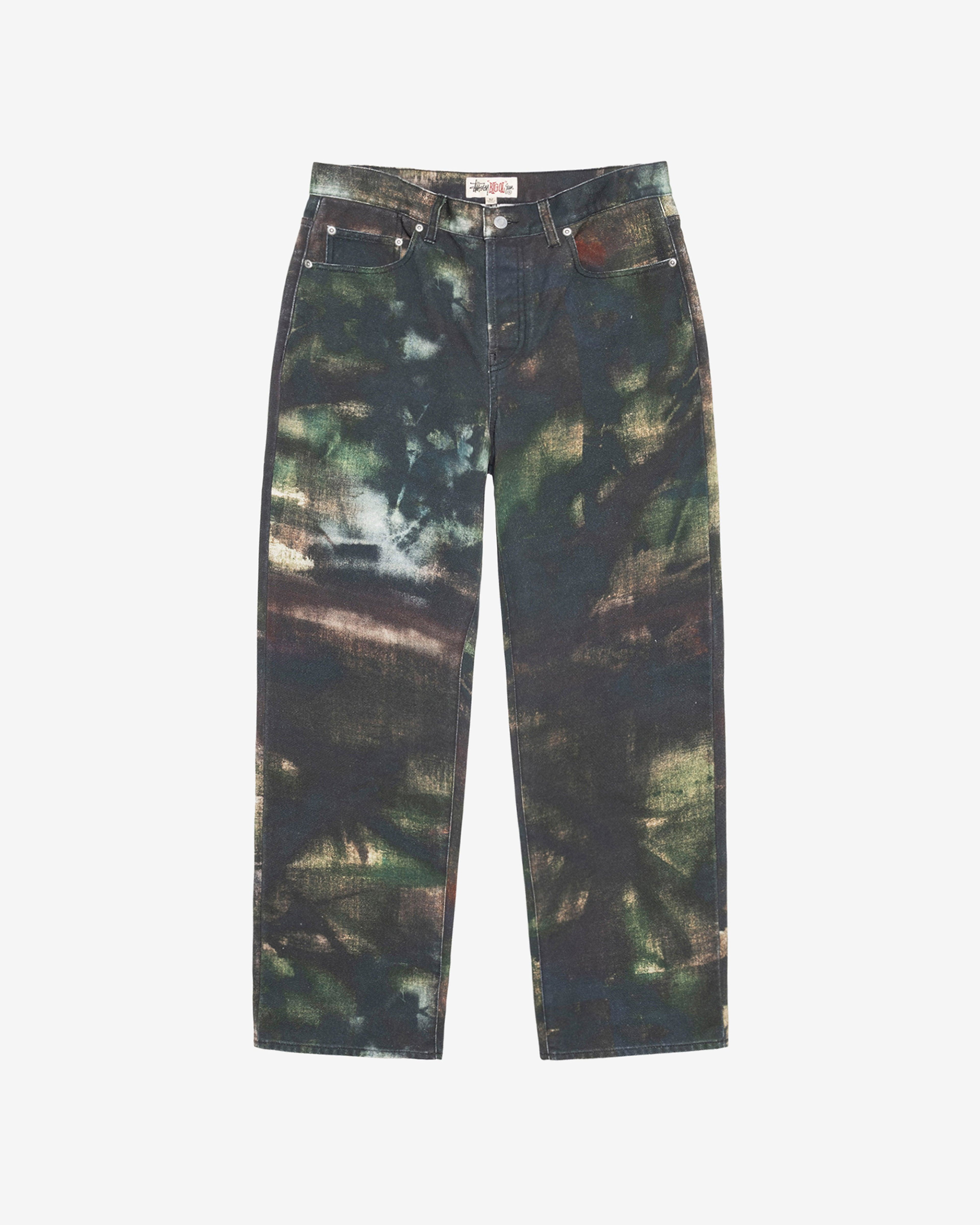 Stüssy - Men's Big Ol Jeans Stenpat Camo - (Fort) by STUSSY