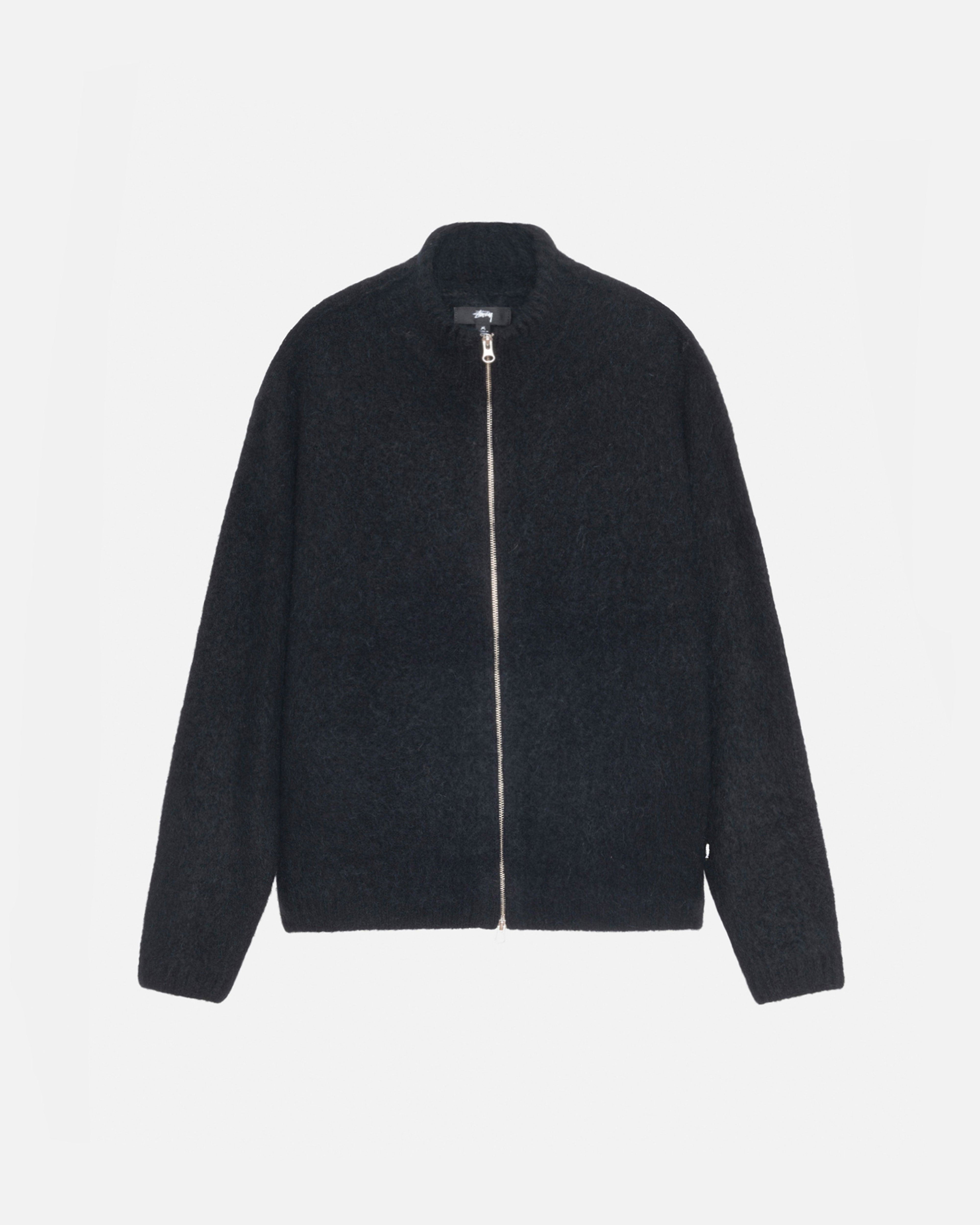 Stüssy - Men's Brushed Mock Full Zip Sweater - (Black) by STUSSY