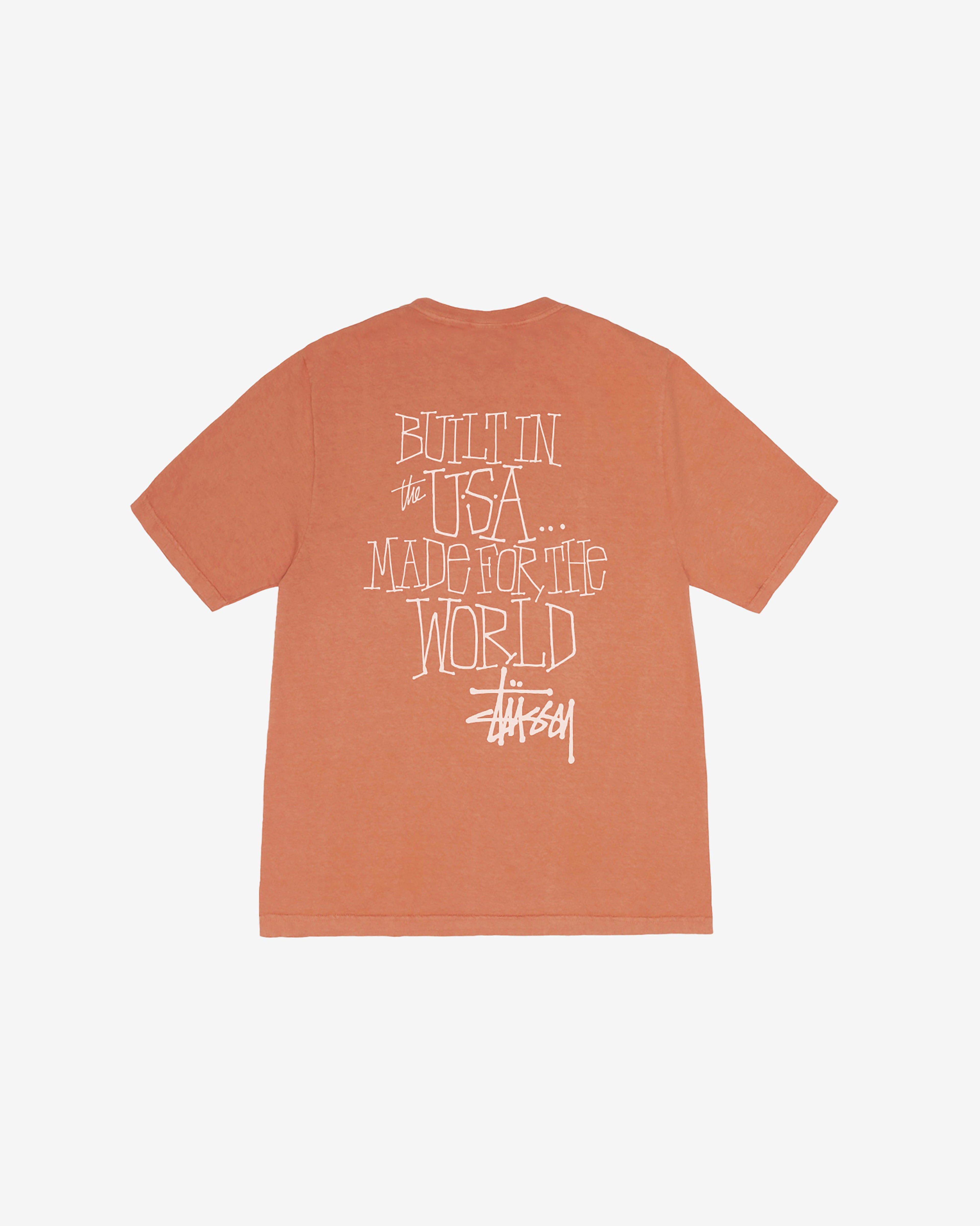 Stüssy - Men's Built In Usa Pig. Dyed T-Shirt - (Rust) by STUSSY