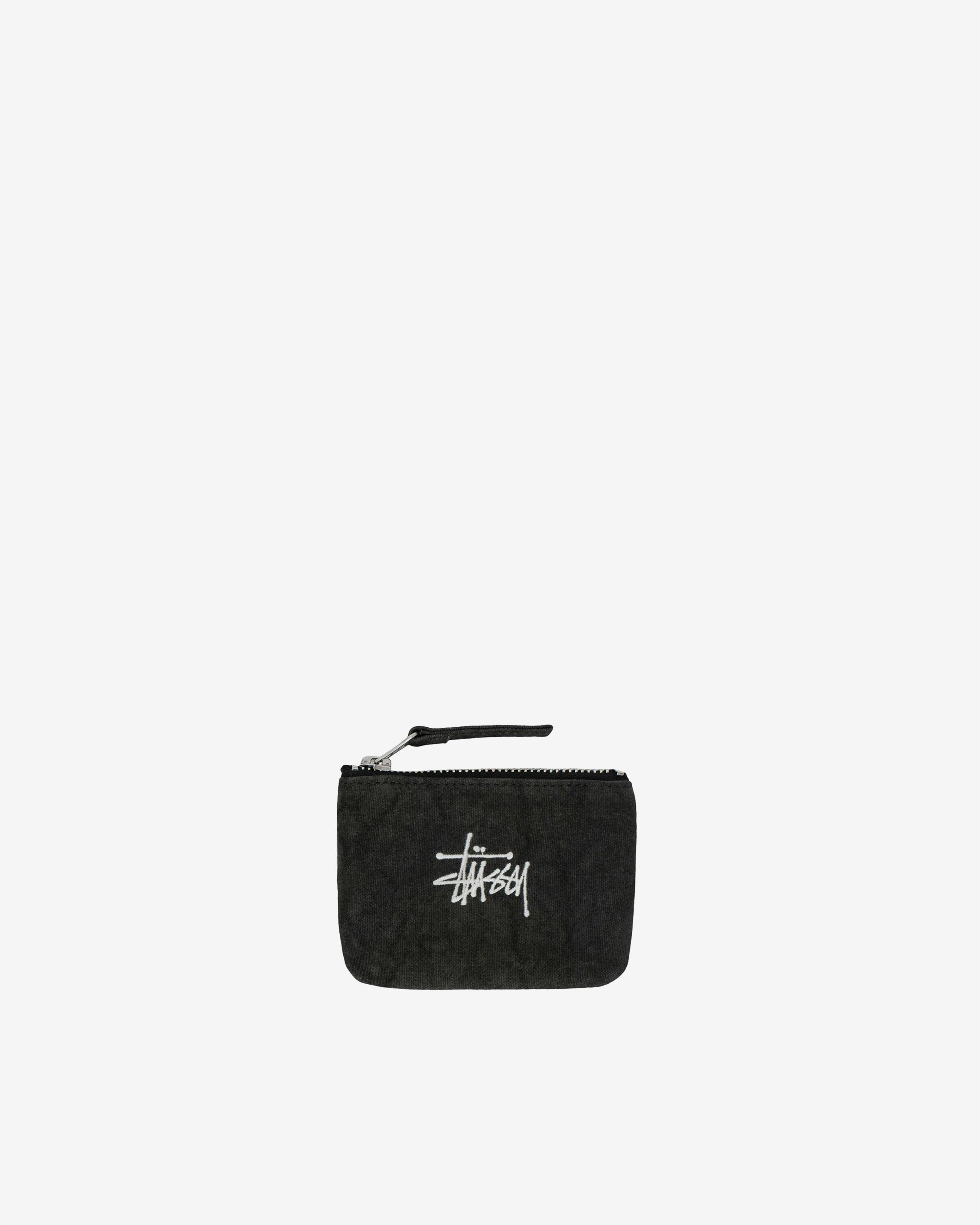 Stüssy - Men's Canvas Coin Pouch - (Washed Black) by STUSSY