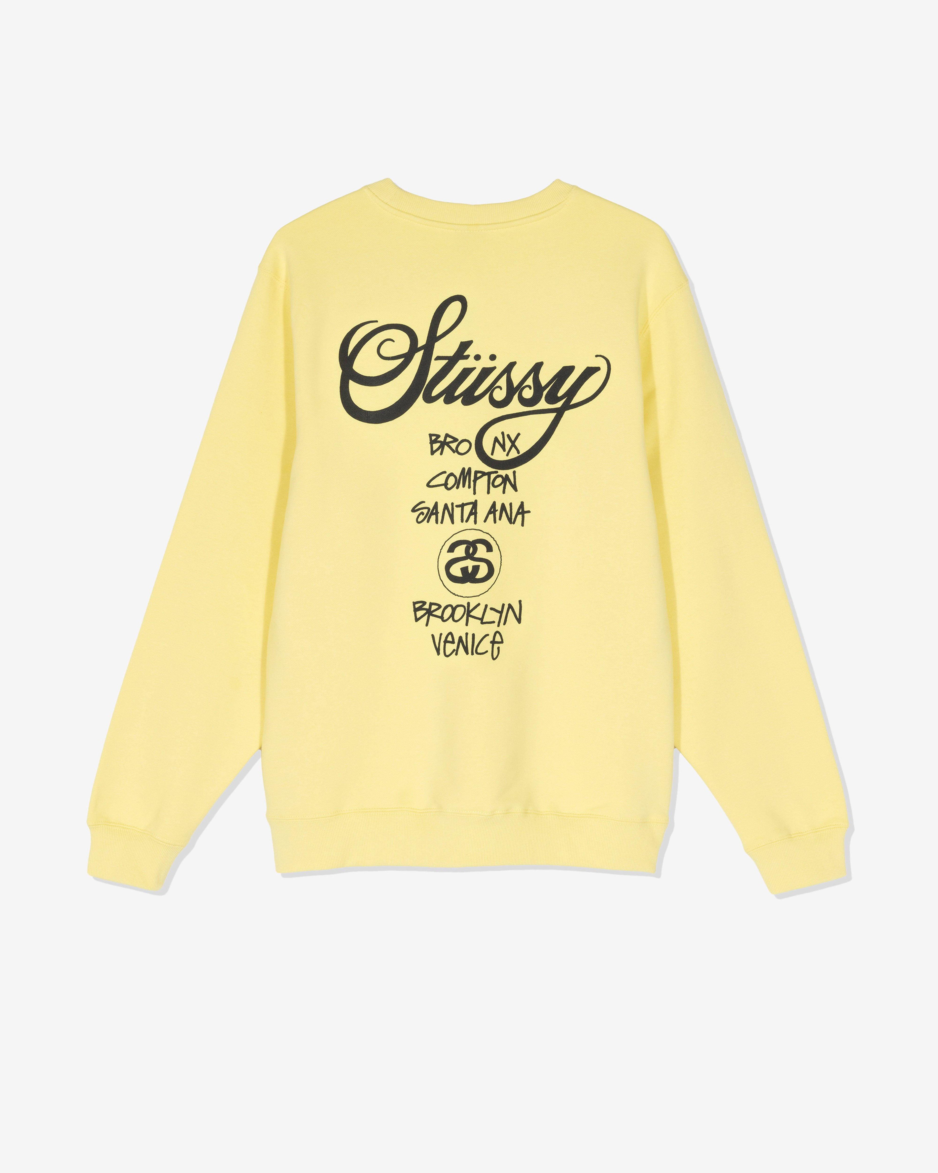 Stüssy - Men's DSM Los Angeles Crew - (Lemon) by STUSSY