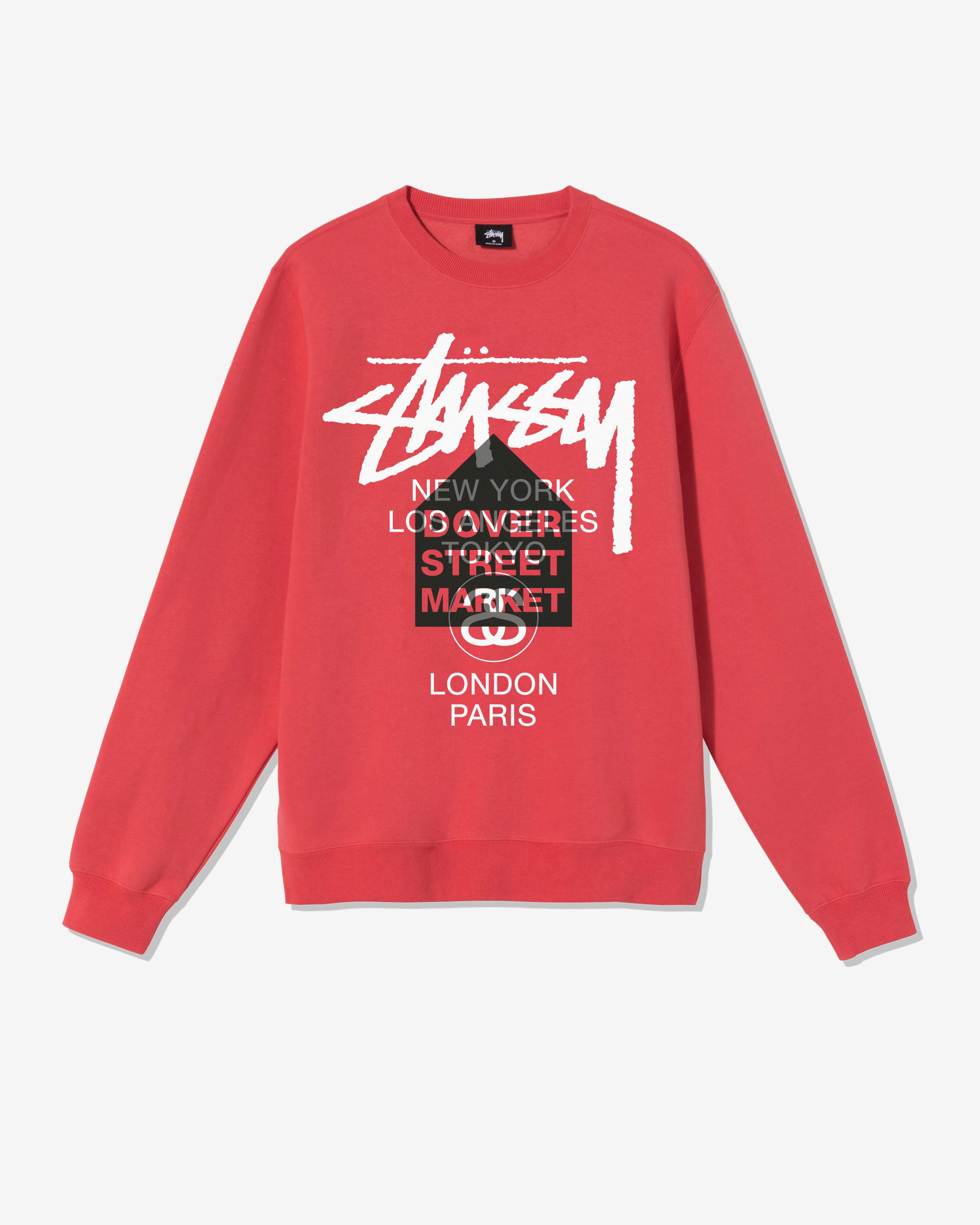 Stüssy - Men's DSM World Tour Crew - (Dark Red) by STUSSY