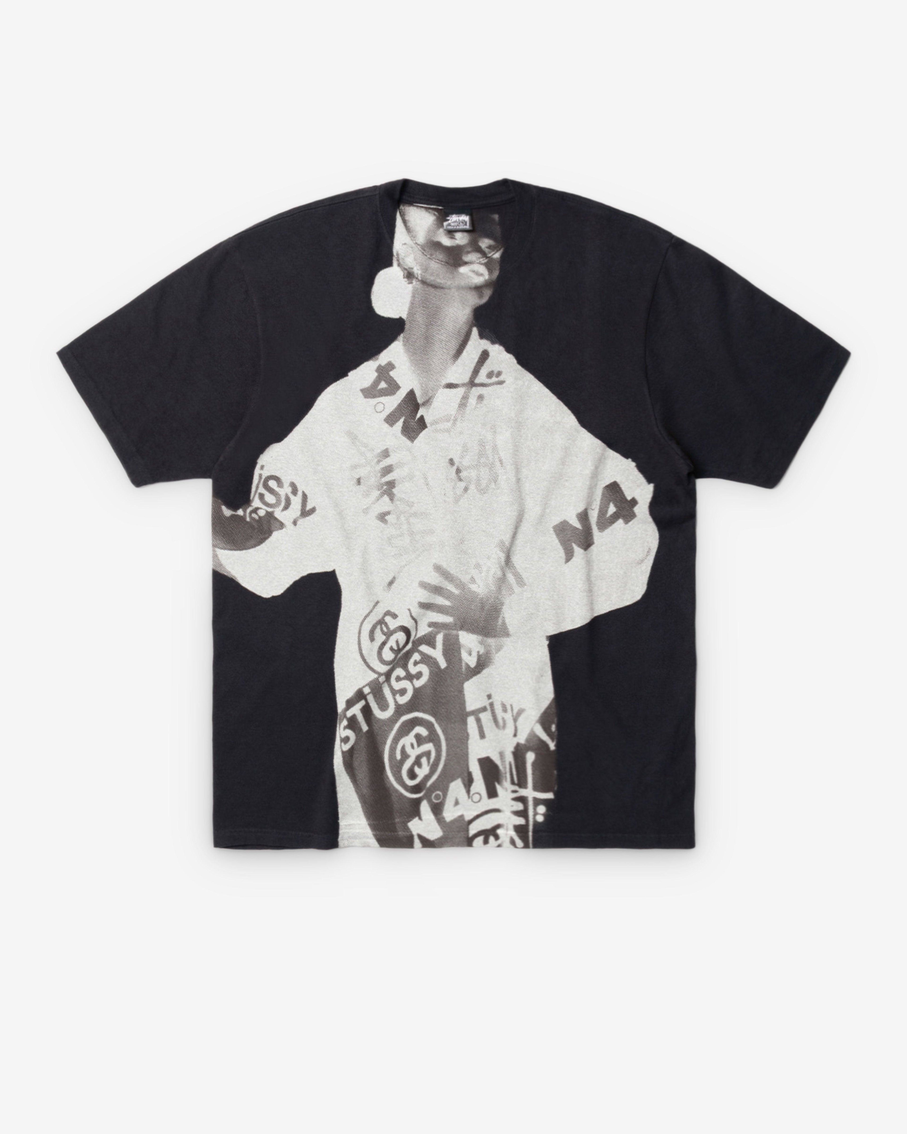 Stüssy - Men's Lady Paris Pigment Dyed T-Shirt - (Faded Black) by STUSSY