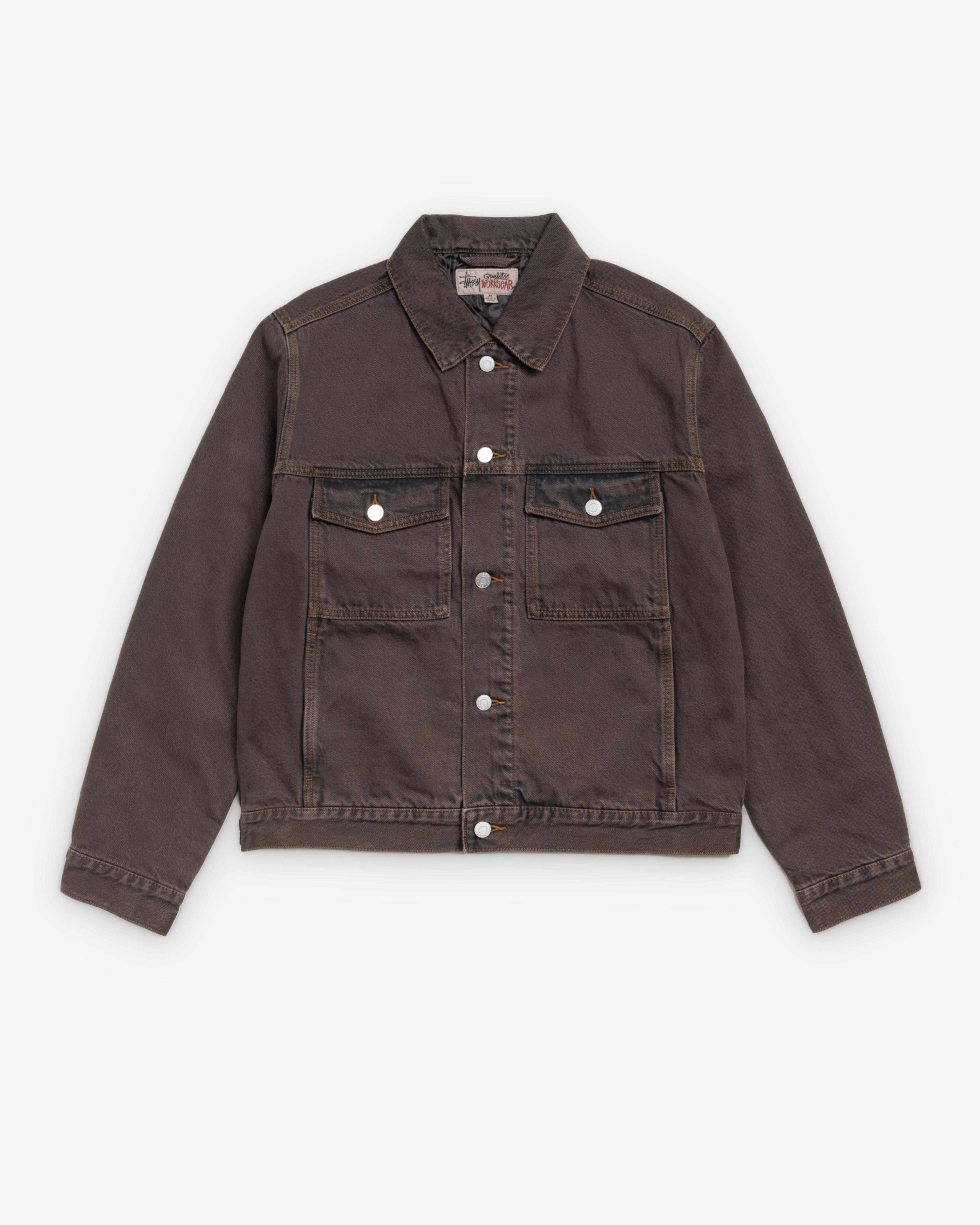 Stüssy - Men's Lined Trucker Resin Denim - (Brown) by STUSSY