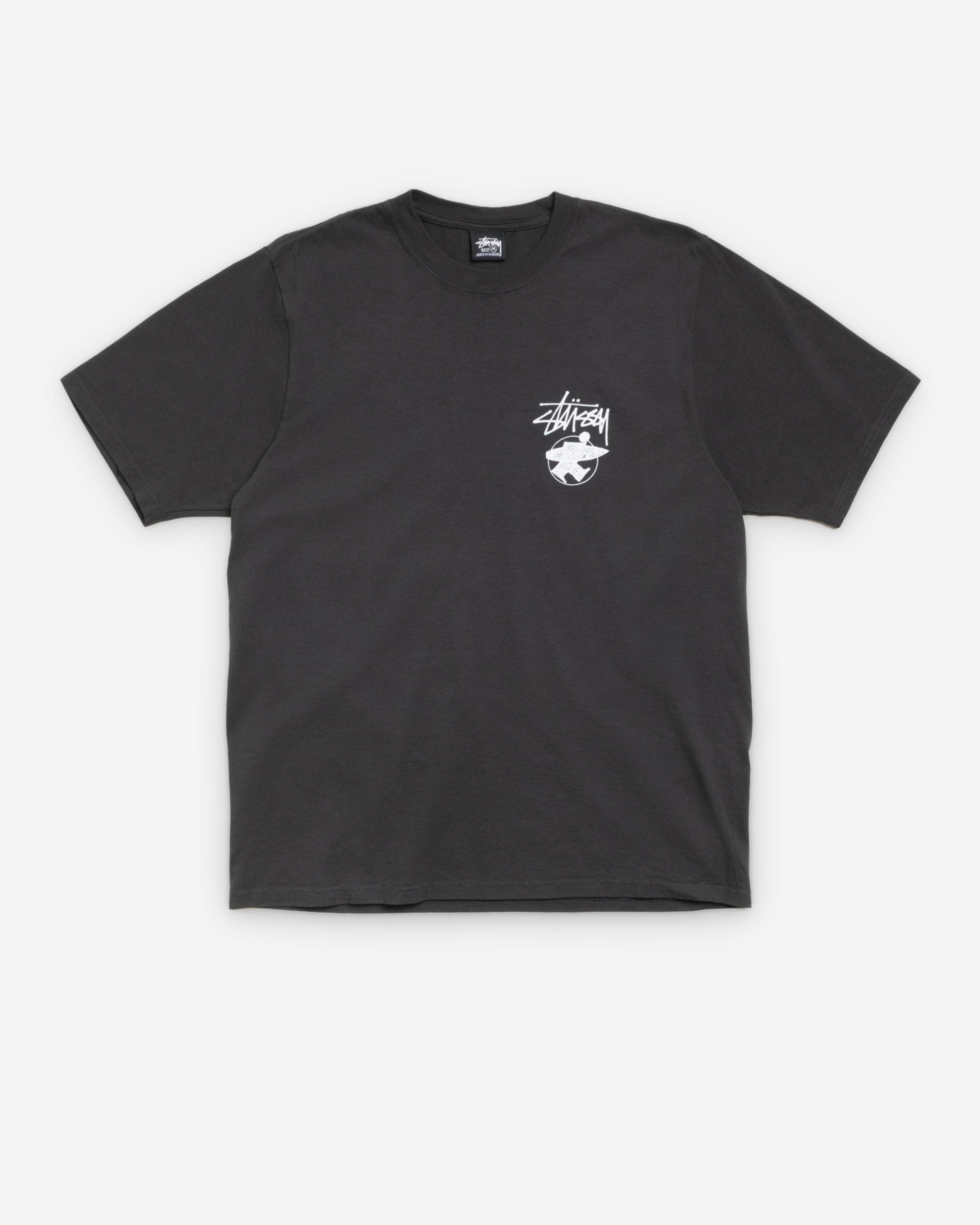 Stüssy - Men's Long Haul Pig. Dyed Tee - (Faded Black) by STUSSY