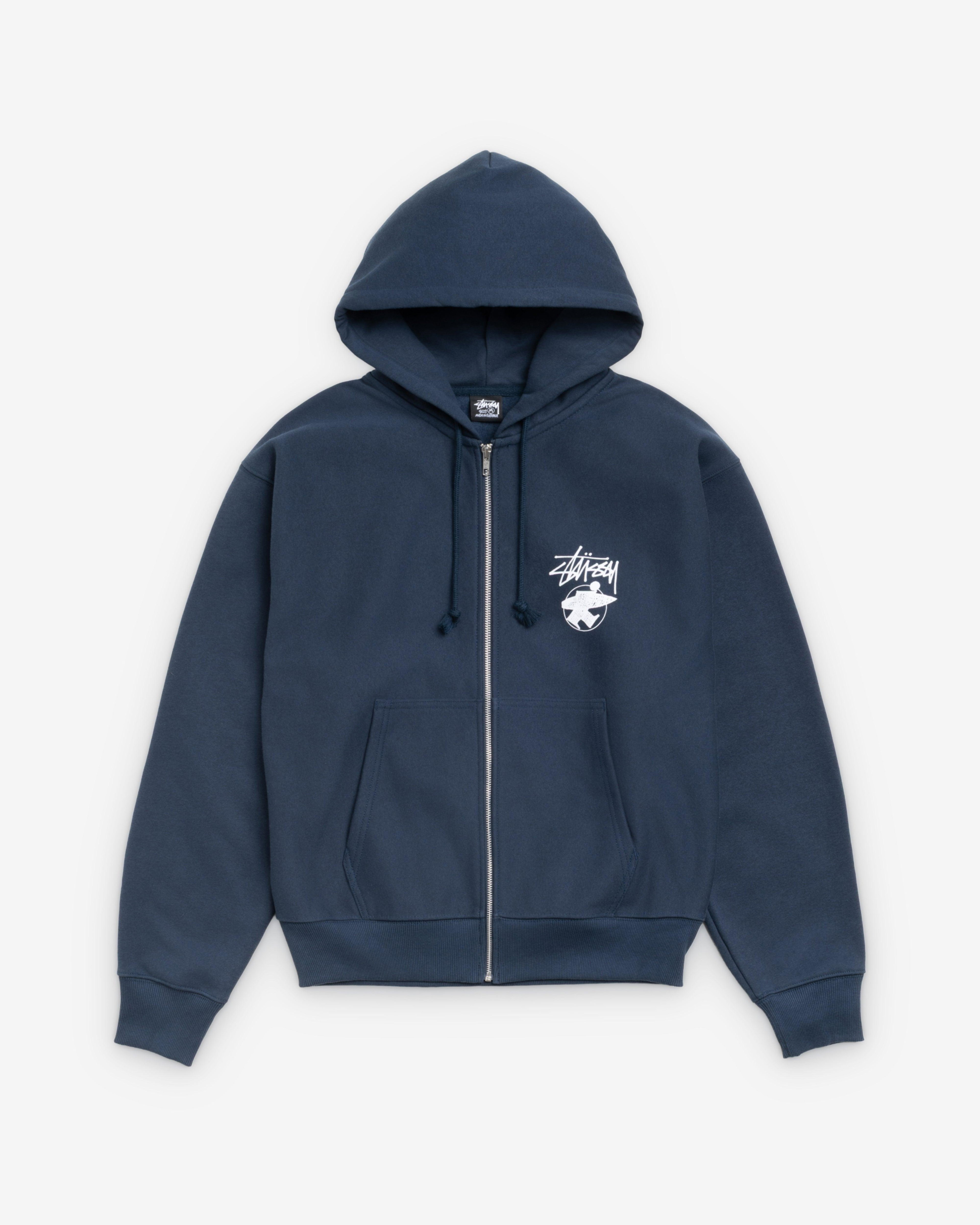 Stüssy - Men's Long Haul Zip Hood - (Navy) by STUSSY