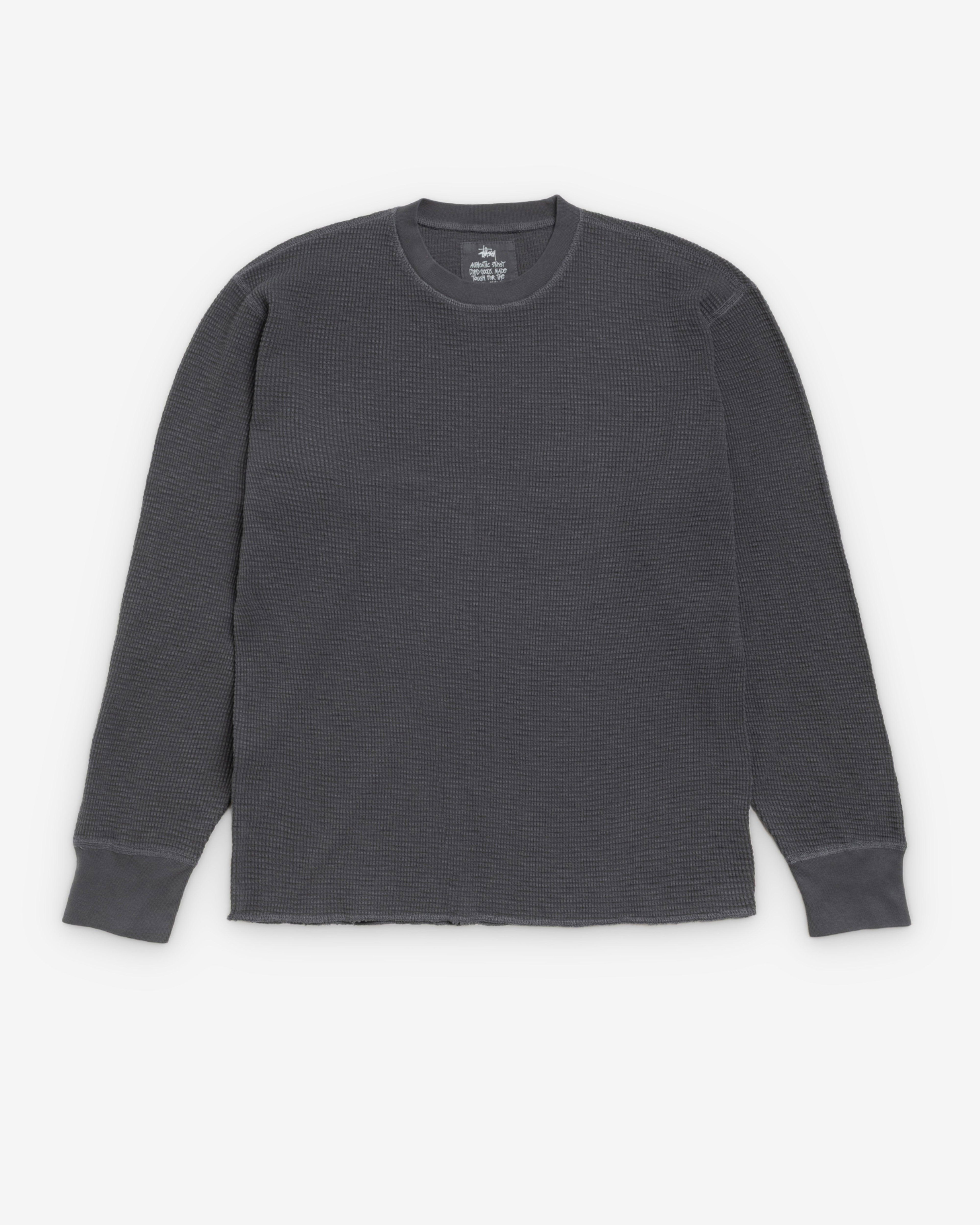 Stüssy - Men's Longsleeve Thermal - (Faded Black) by STUSSY