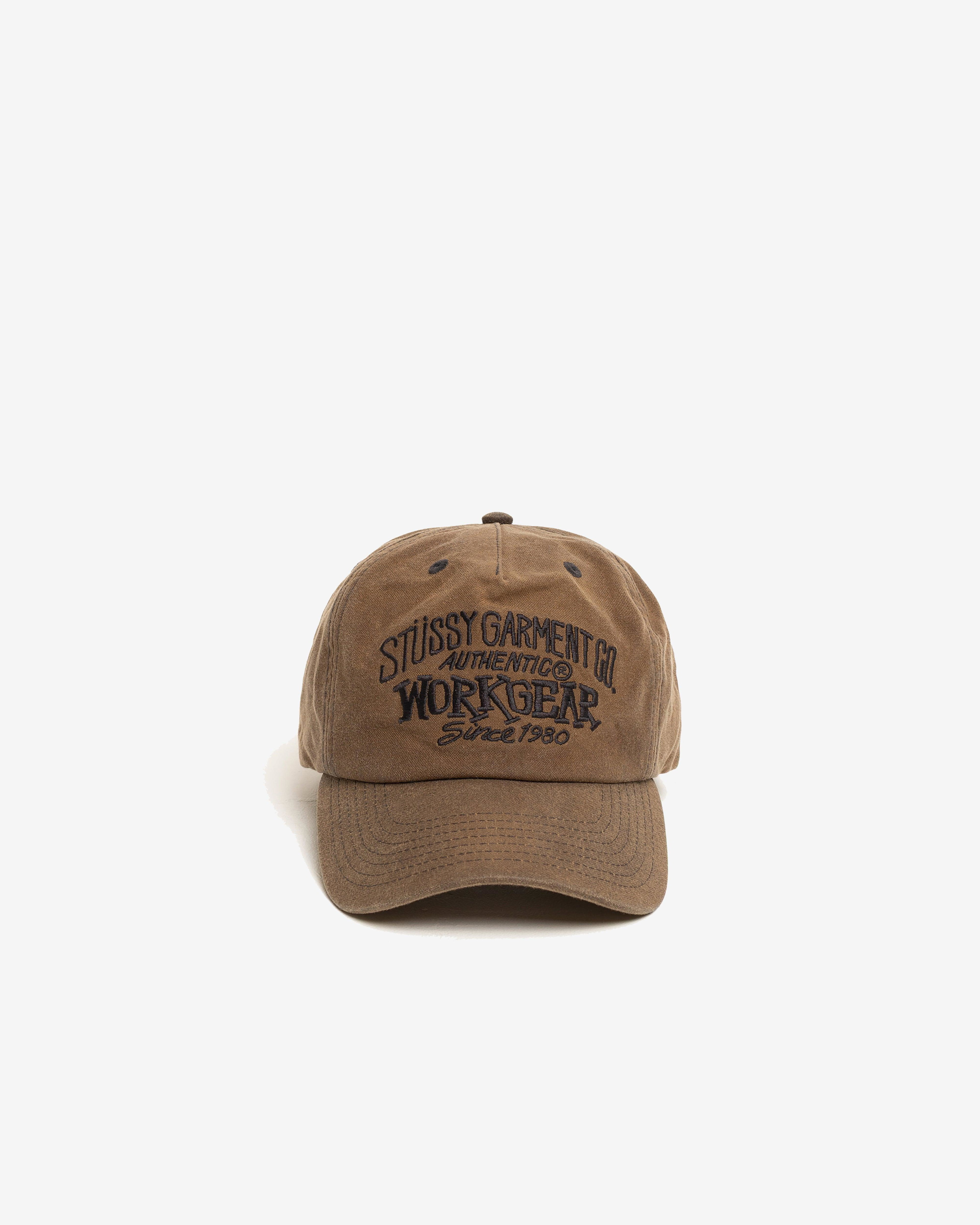Stüssy - Men's Md Workgear Waxed Cap - (Brown) by STUSSY
