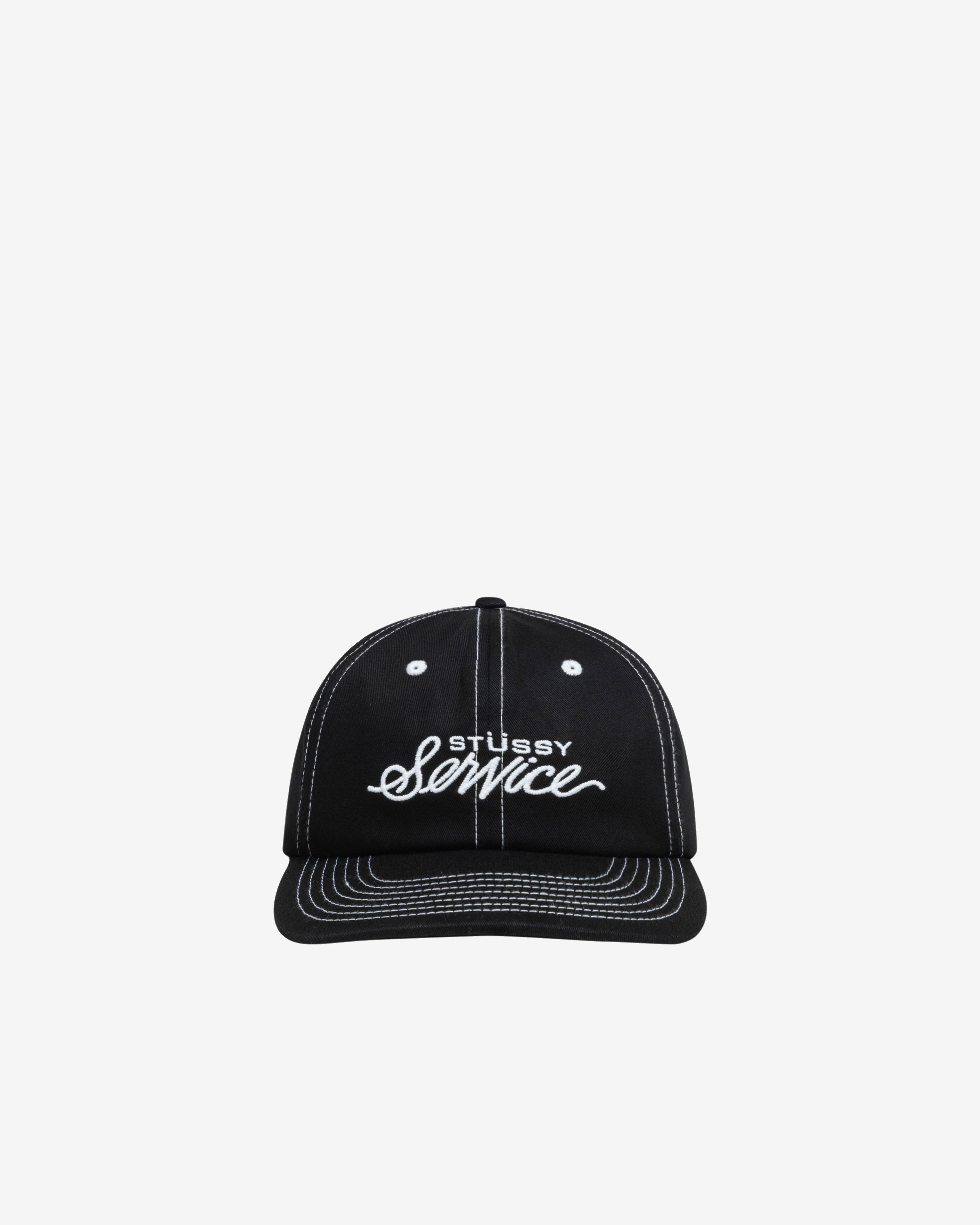 Stüssy - Men's Mid Stüssy Service Strapback - (True Black) by STUSSY