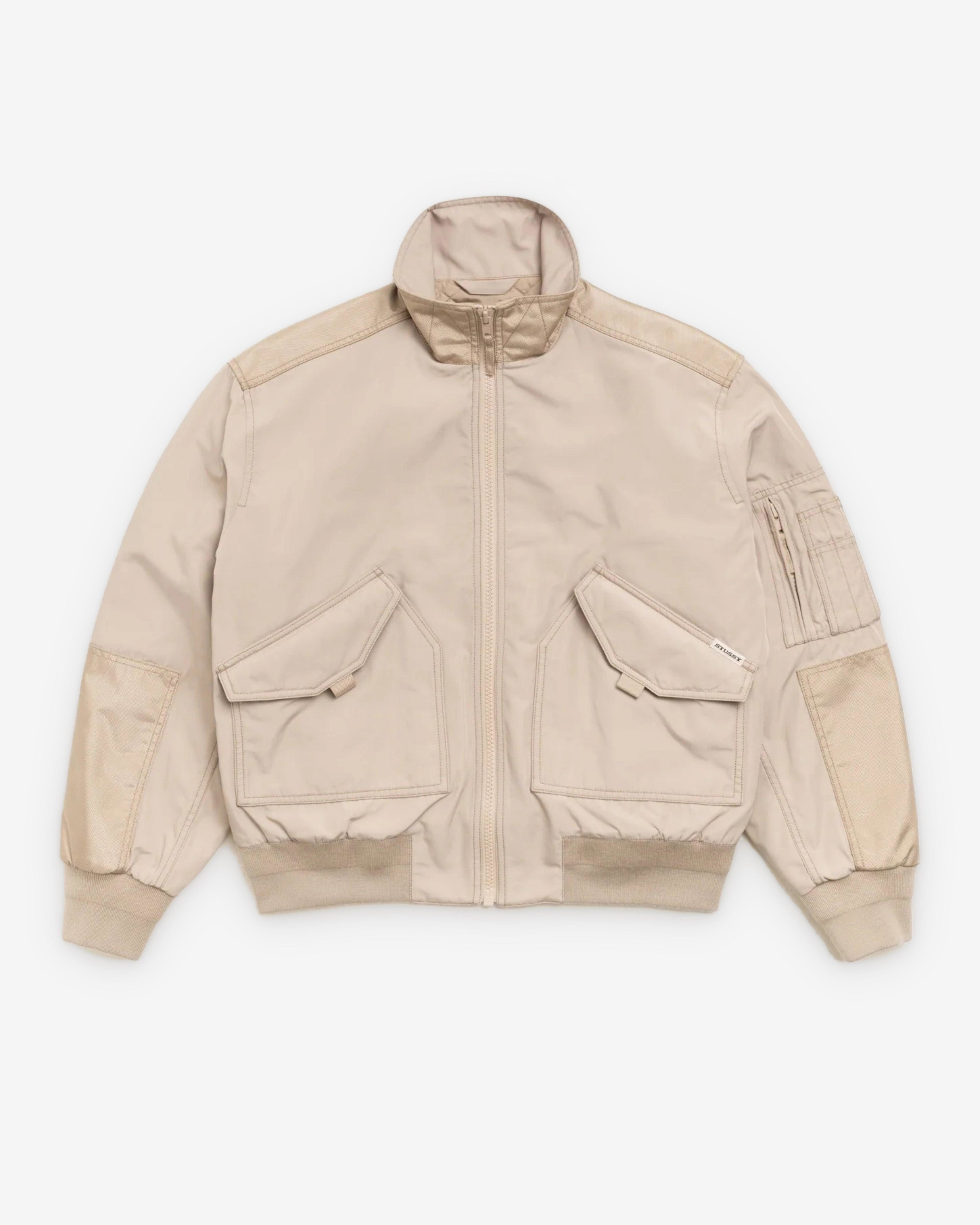 Stüssy - Men's Mock Neck Flight Bomber - (Khaki) by STUSSY