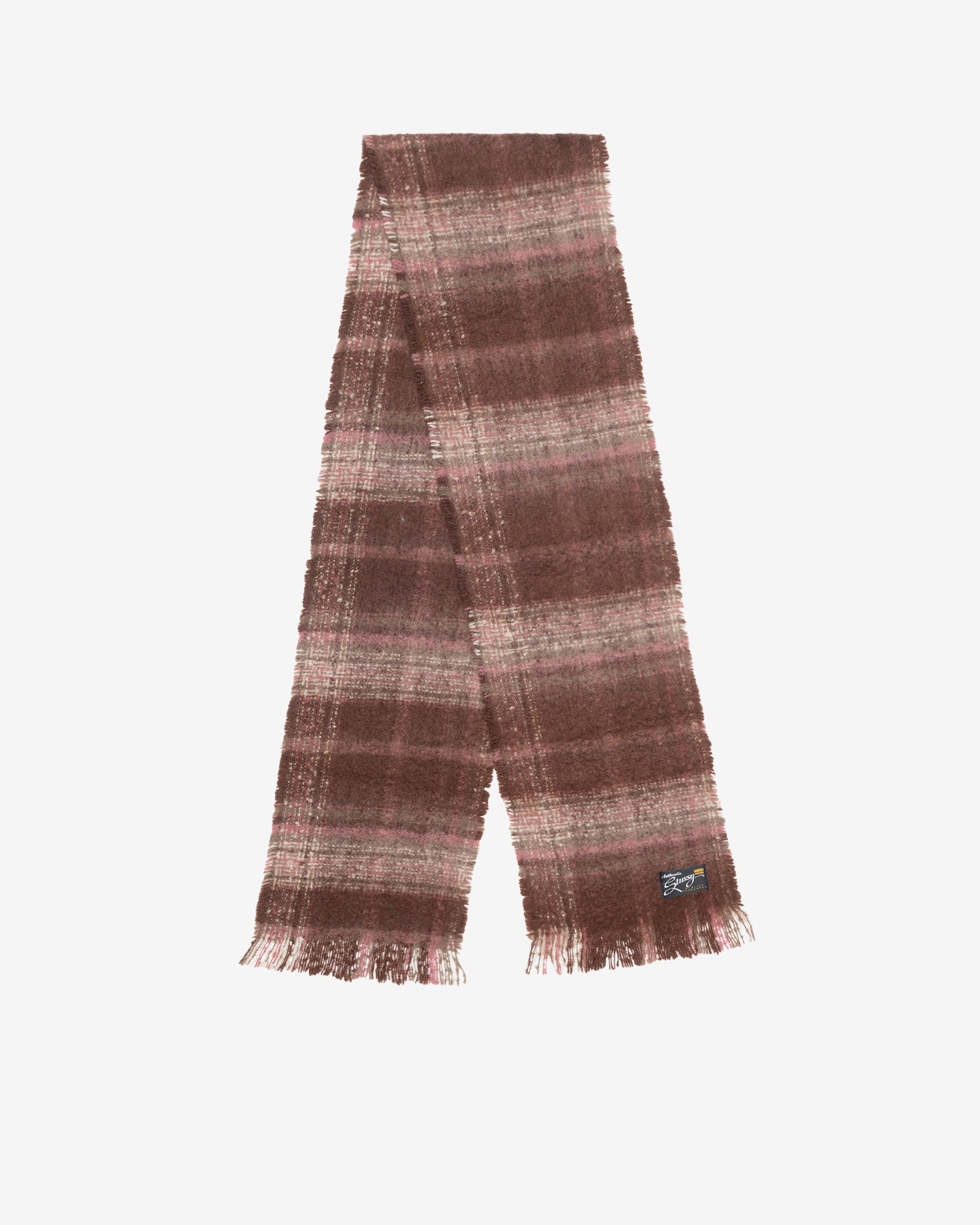 Stüssy - Men's Plaid Scarf - (Burgundy Plaid) by STUSSY