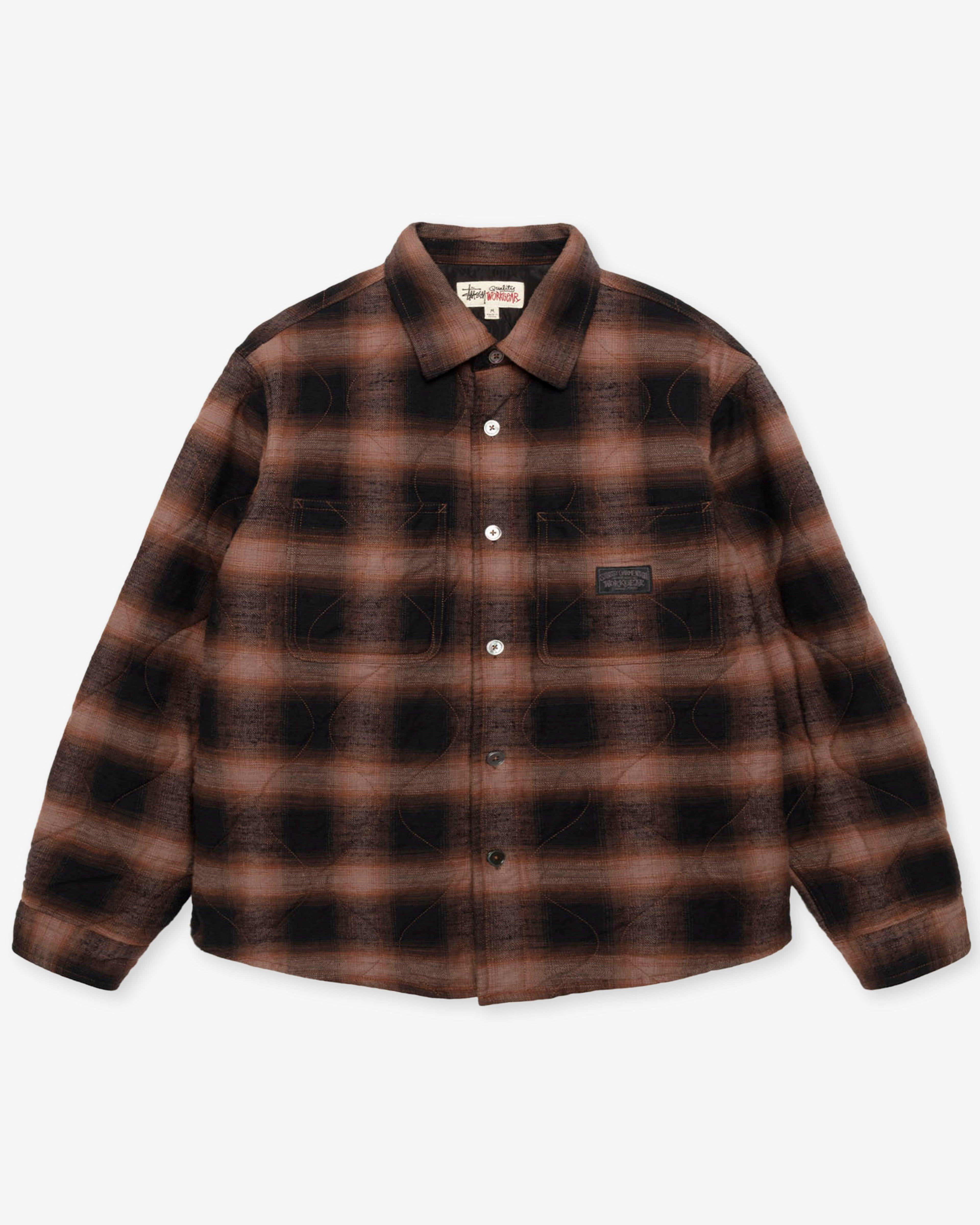 Stüssy - Men's Quilted Plaid Shirt Jacket - (Brown) by STUSSY