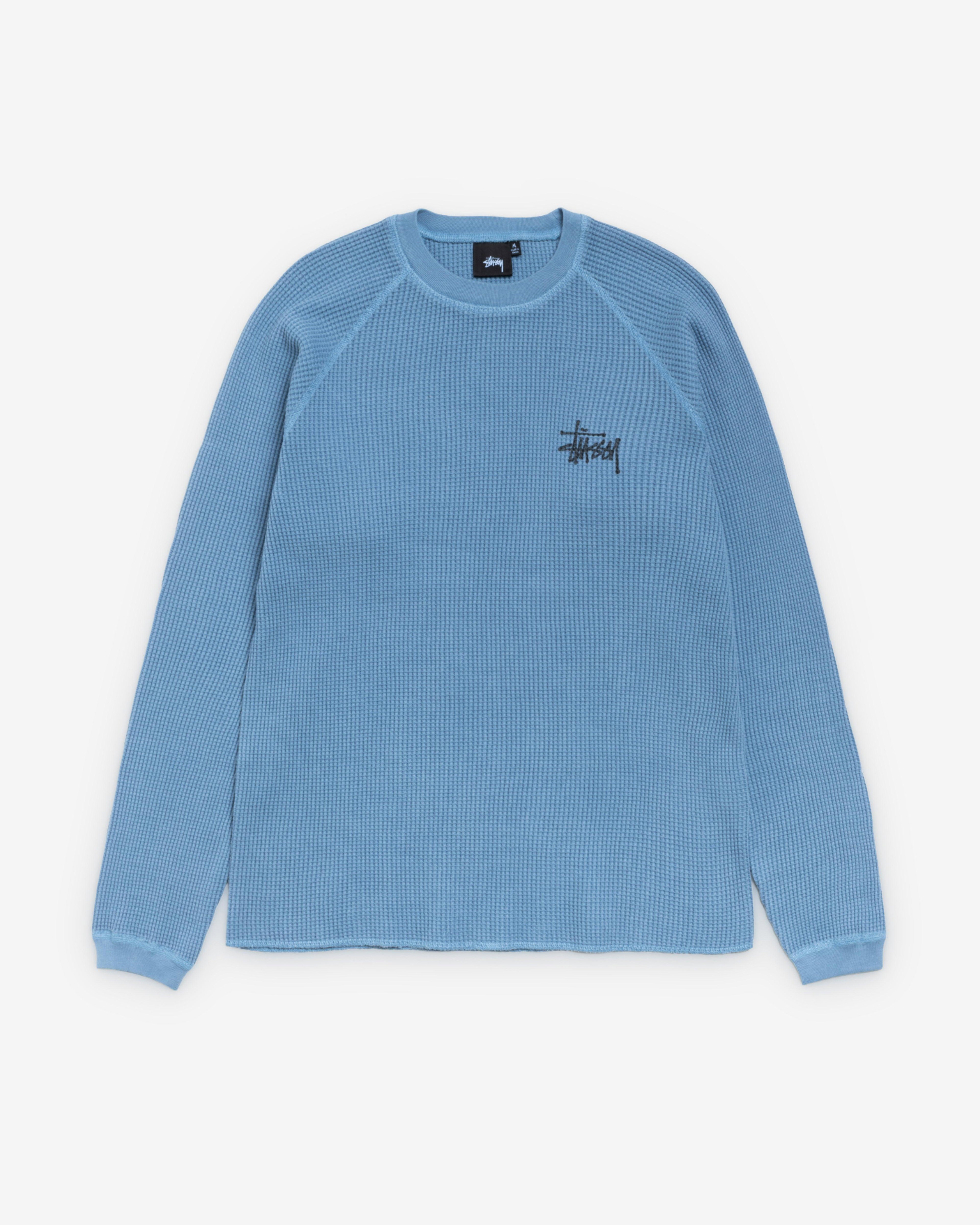 Stüssy  - Men's Raglan Thermal Basic Stock - (Dust Blue) by STUSSY