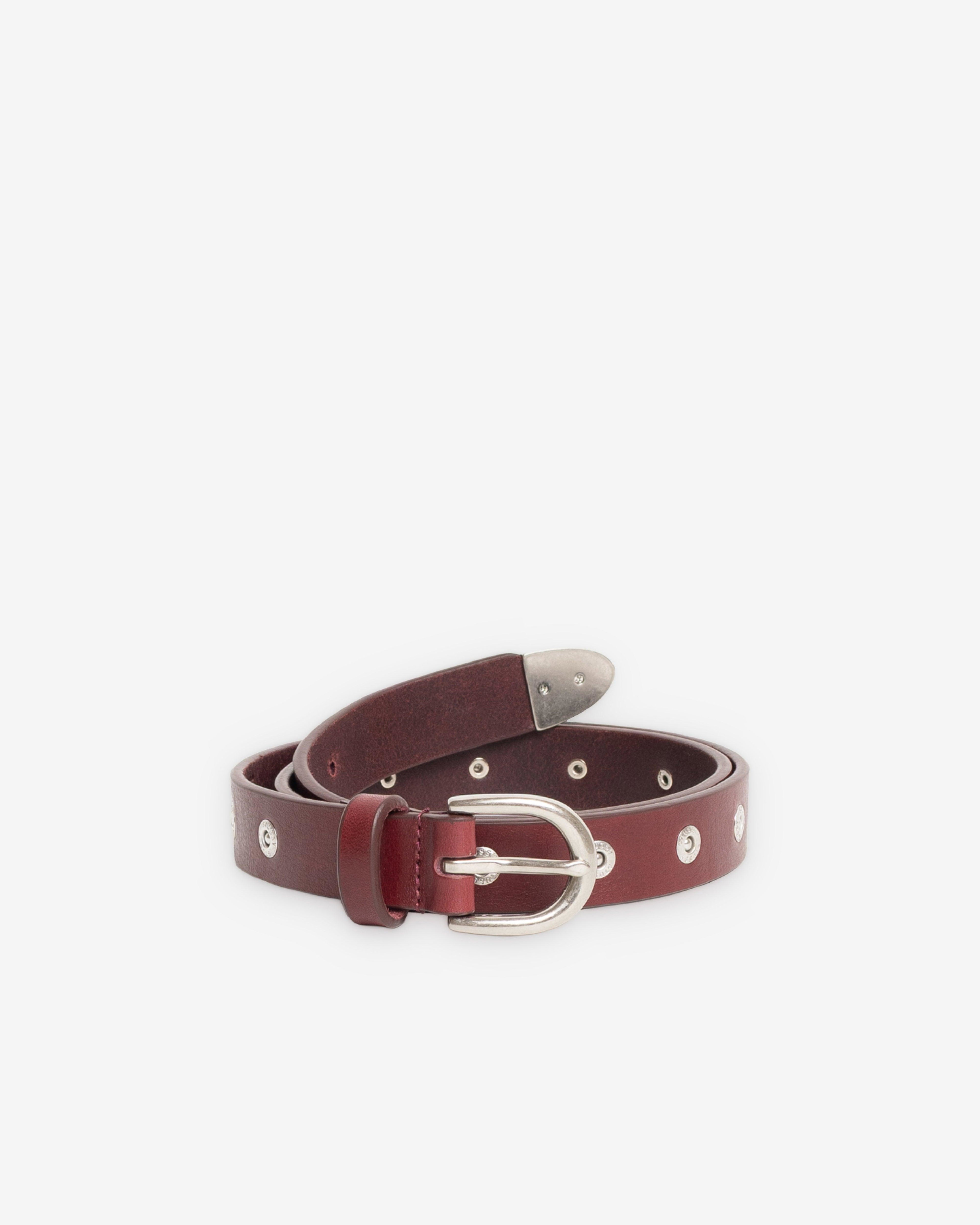 Stüssy - Men's Rivet Stud Belt - (Oxblood) by STUSSY