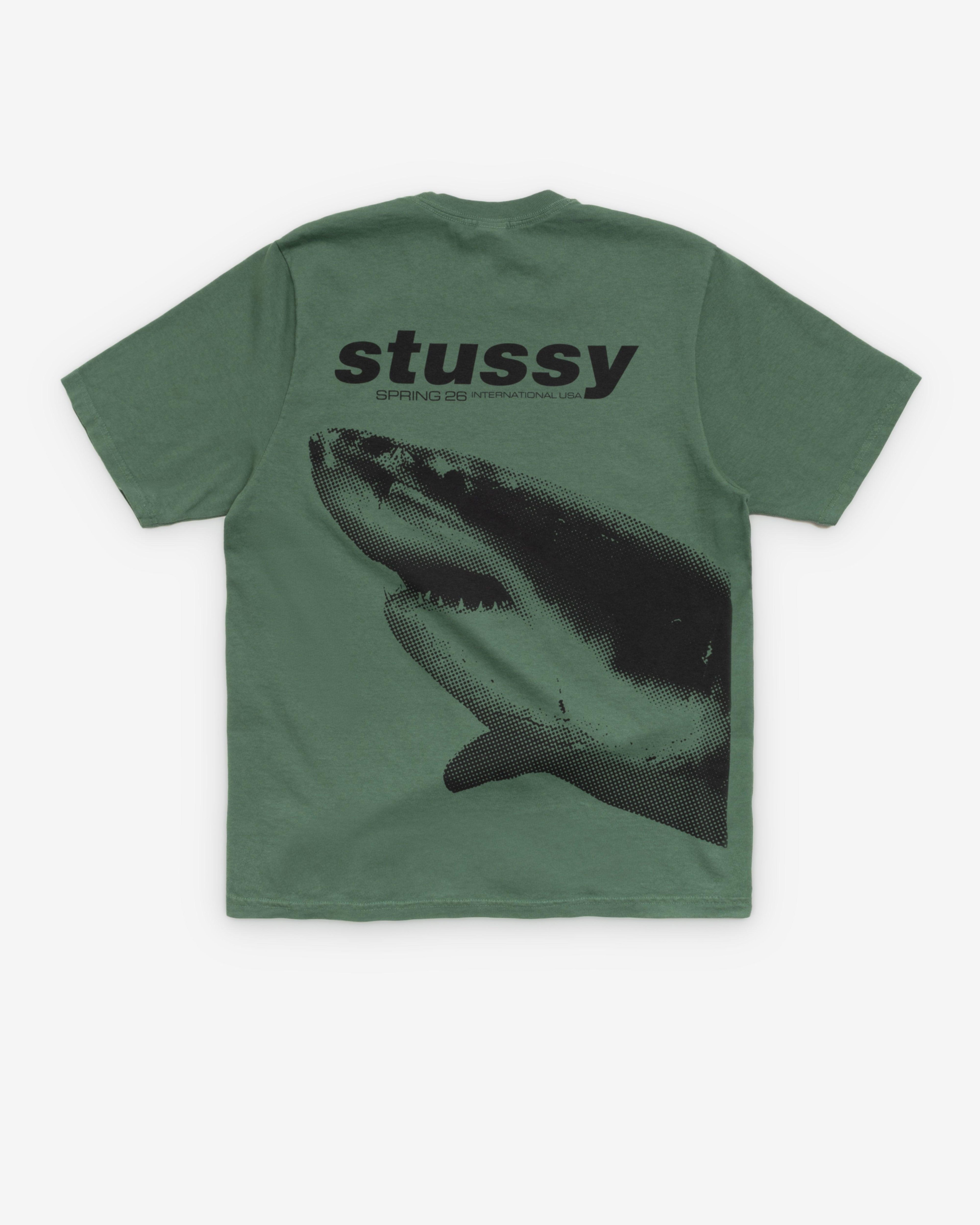 Stüssy - Men's Shark Pig. Dyed Tee - (Pine) by STUSSY