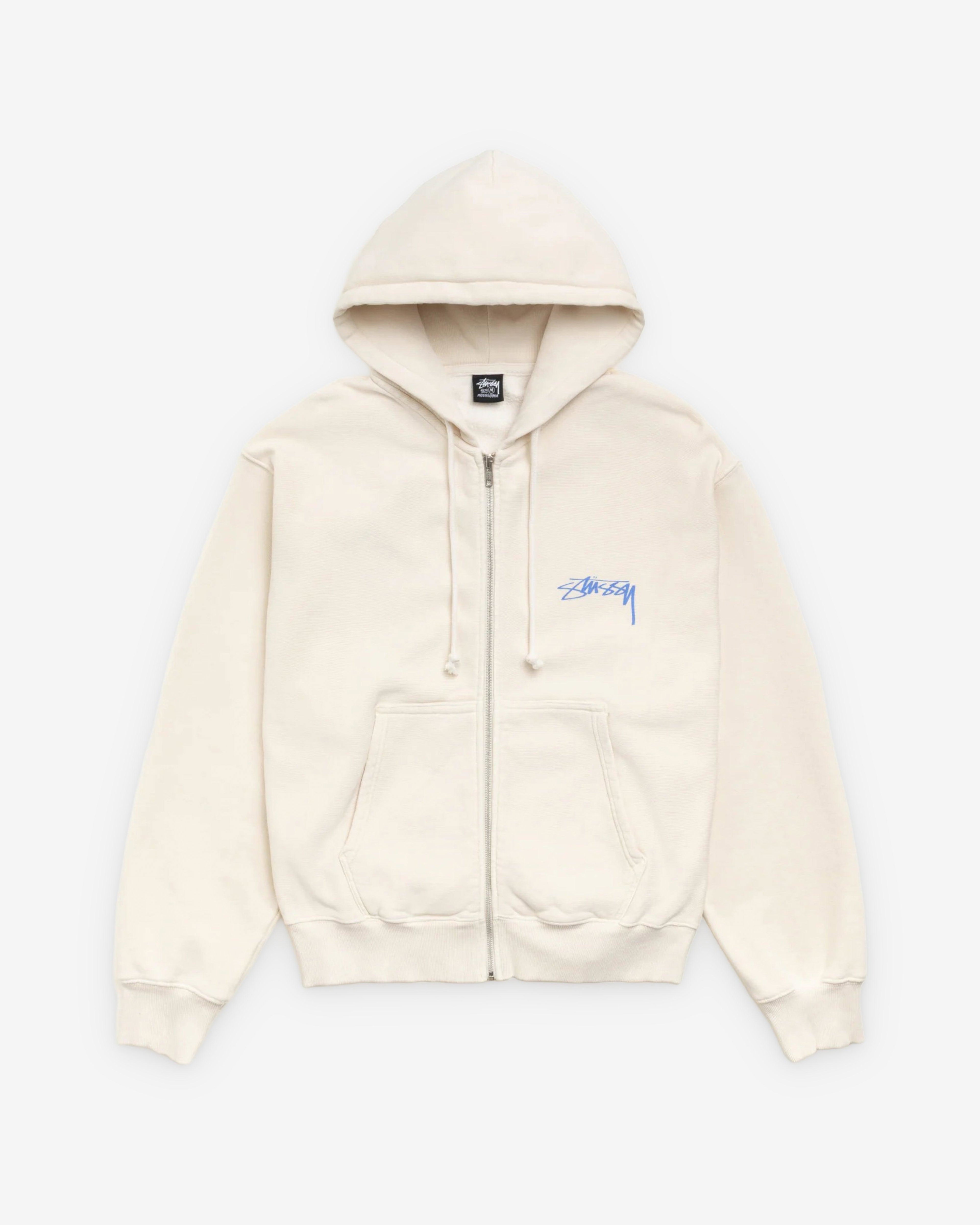 Stüssy - Men's Skate Stack Garment Dyed Zip Hood - (Bone) by STUSSY