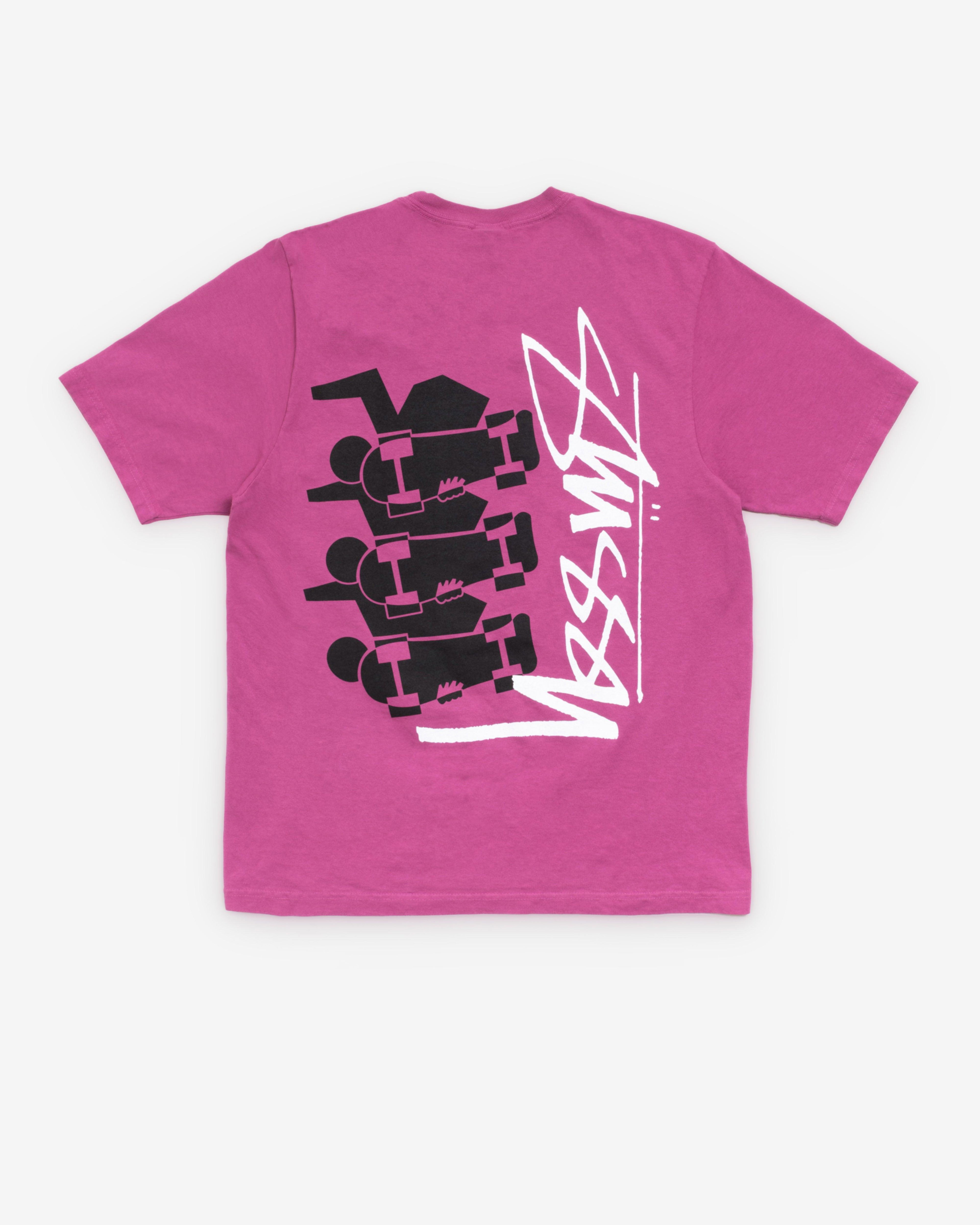 Stüssy  - Men's Skate Stack Pig. Dyed Tee - (Berry) by STUSSY