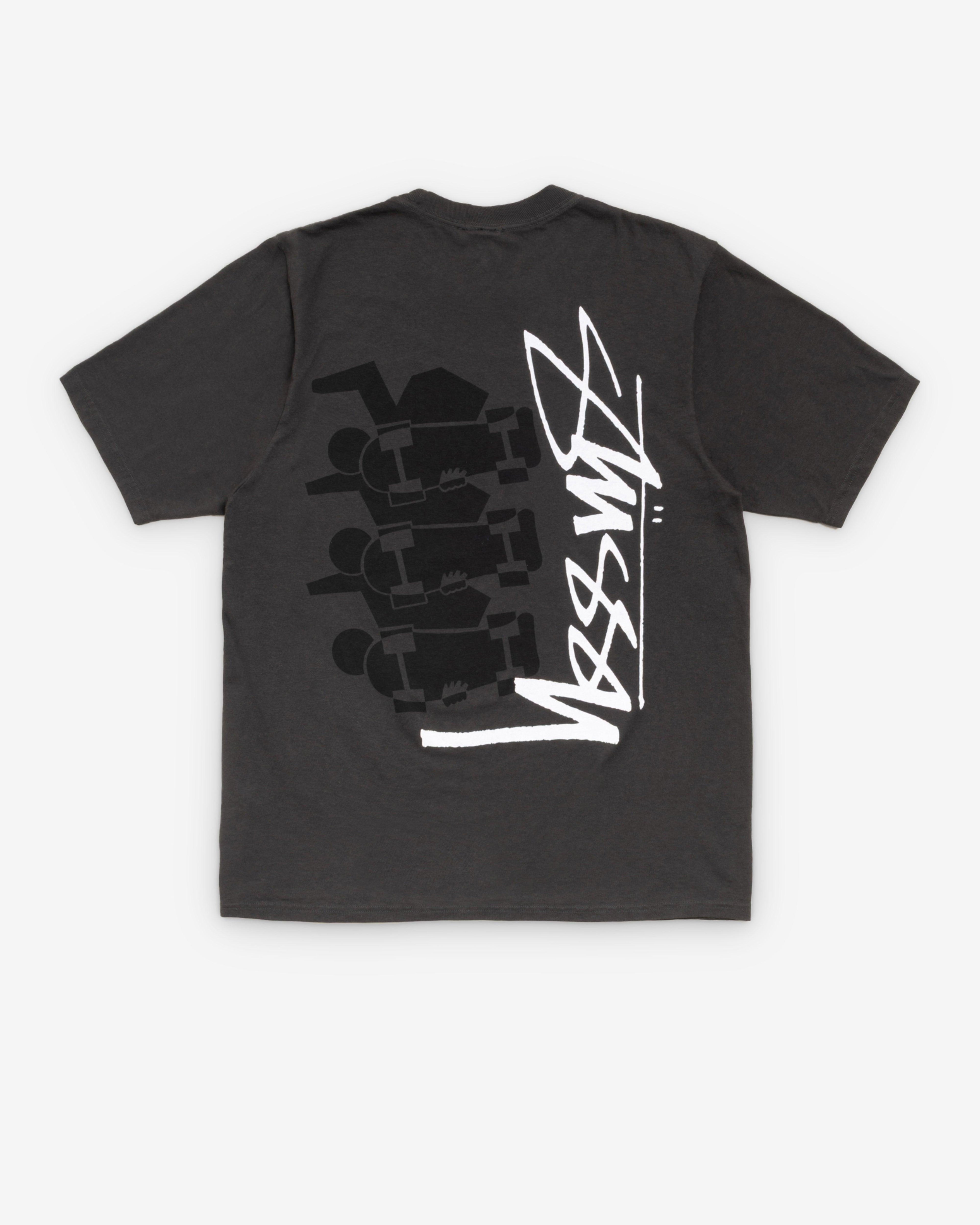 Stüssy  - Men's Skate Stack Pig. Dyed Tee - (Faded Black) by STUSSY